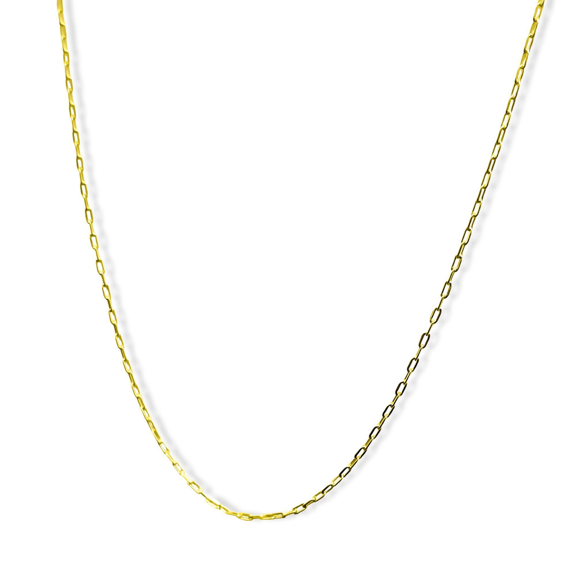 Cadena Eslabón Fino Alargado 60cm Enchapado Oro 18K-2