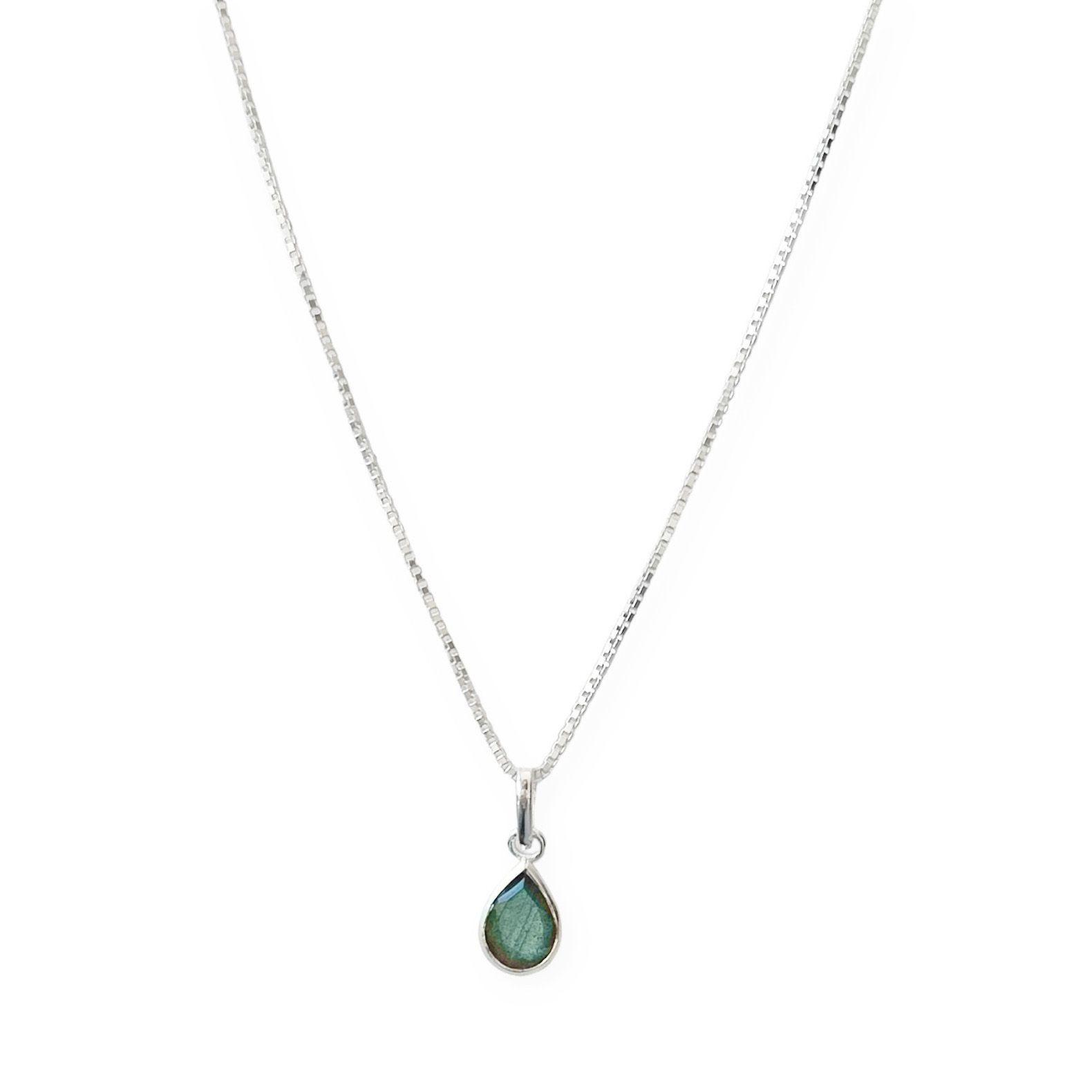 Collar Meena Gota Labradorita Plata Fina 925-2