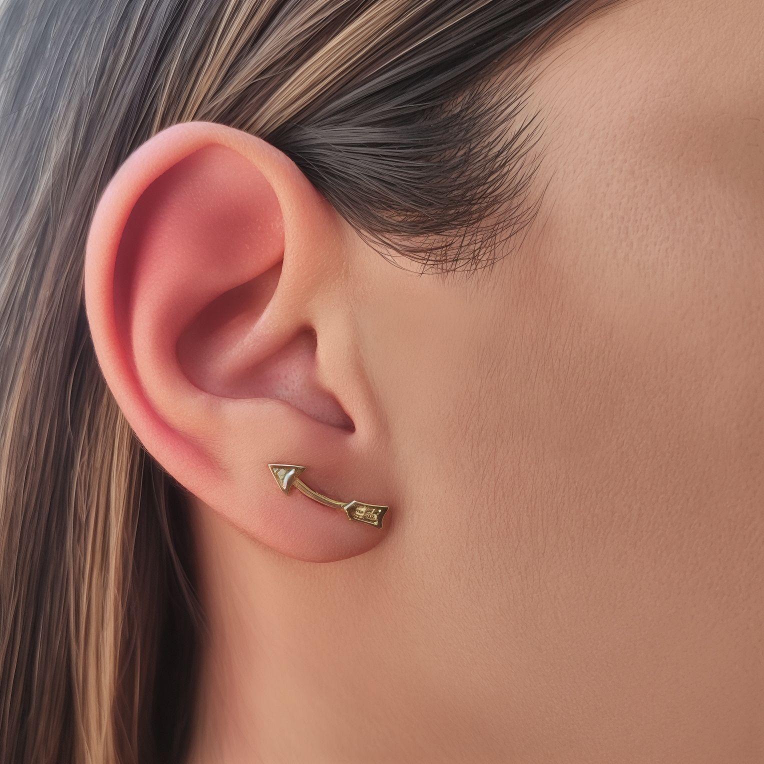 Aros Flecha Enchapado Oro 18K-2