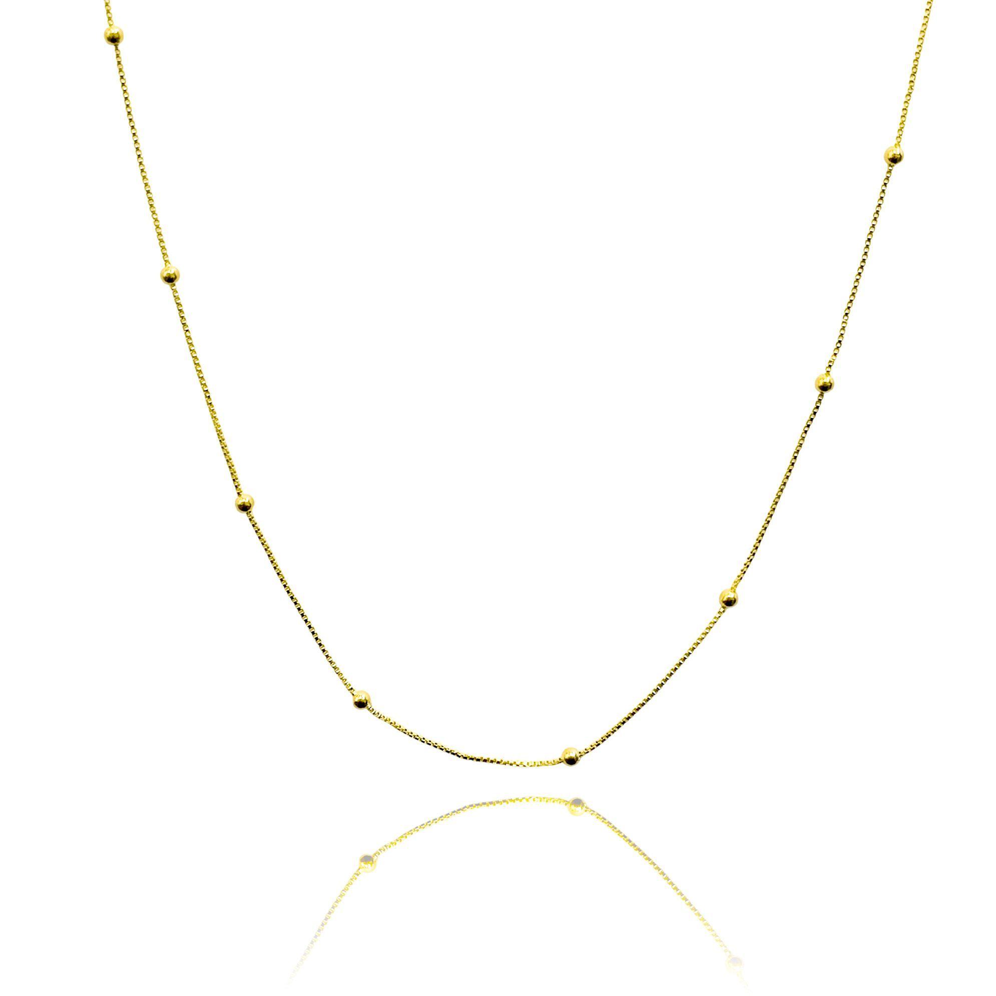 Collar Bolitas Veneciana Enchapado Oro 18K-2