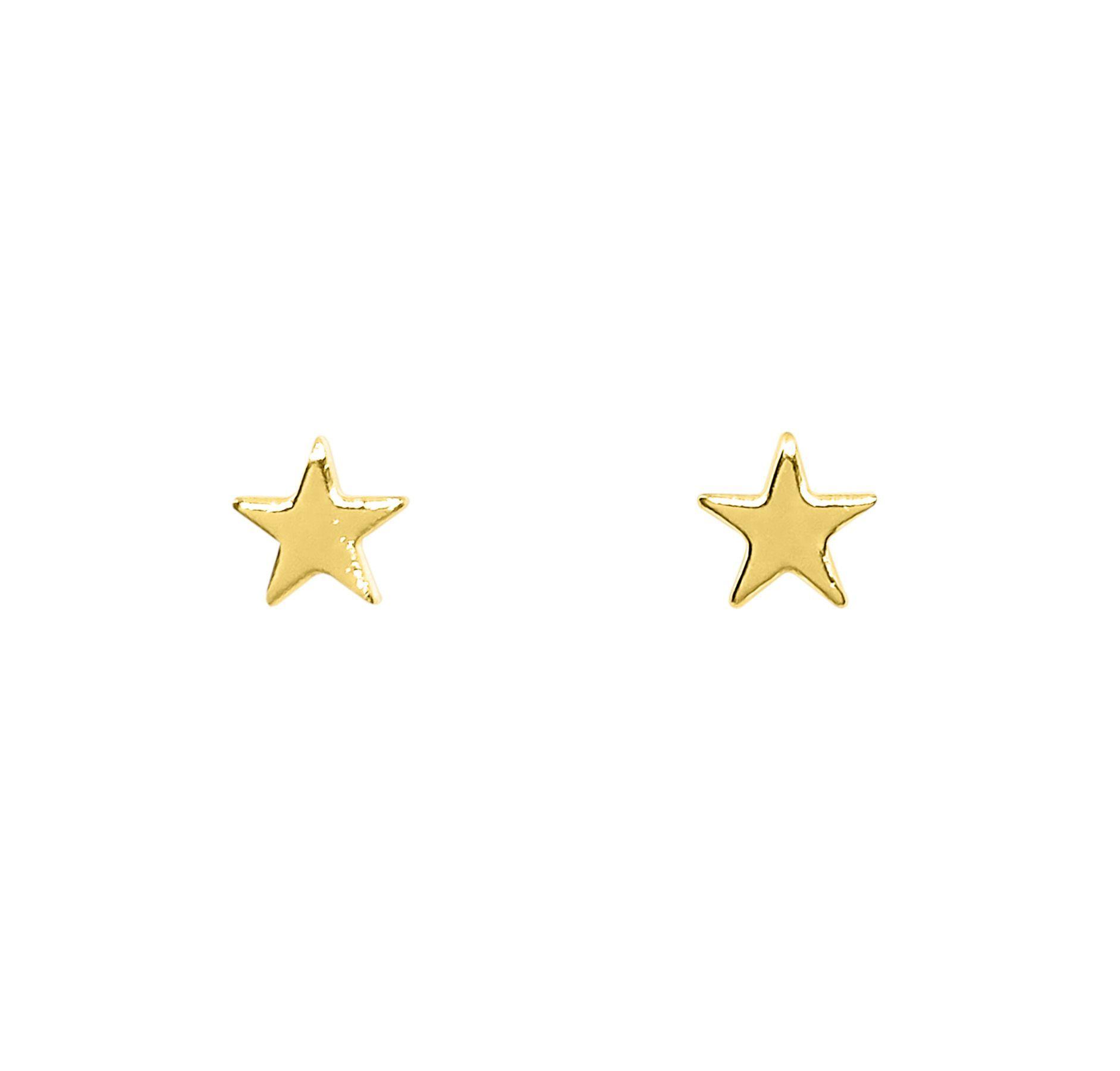 Aros Mini Estrella Fina Enchapado Oro 18K-1