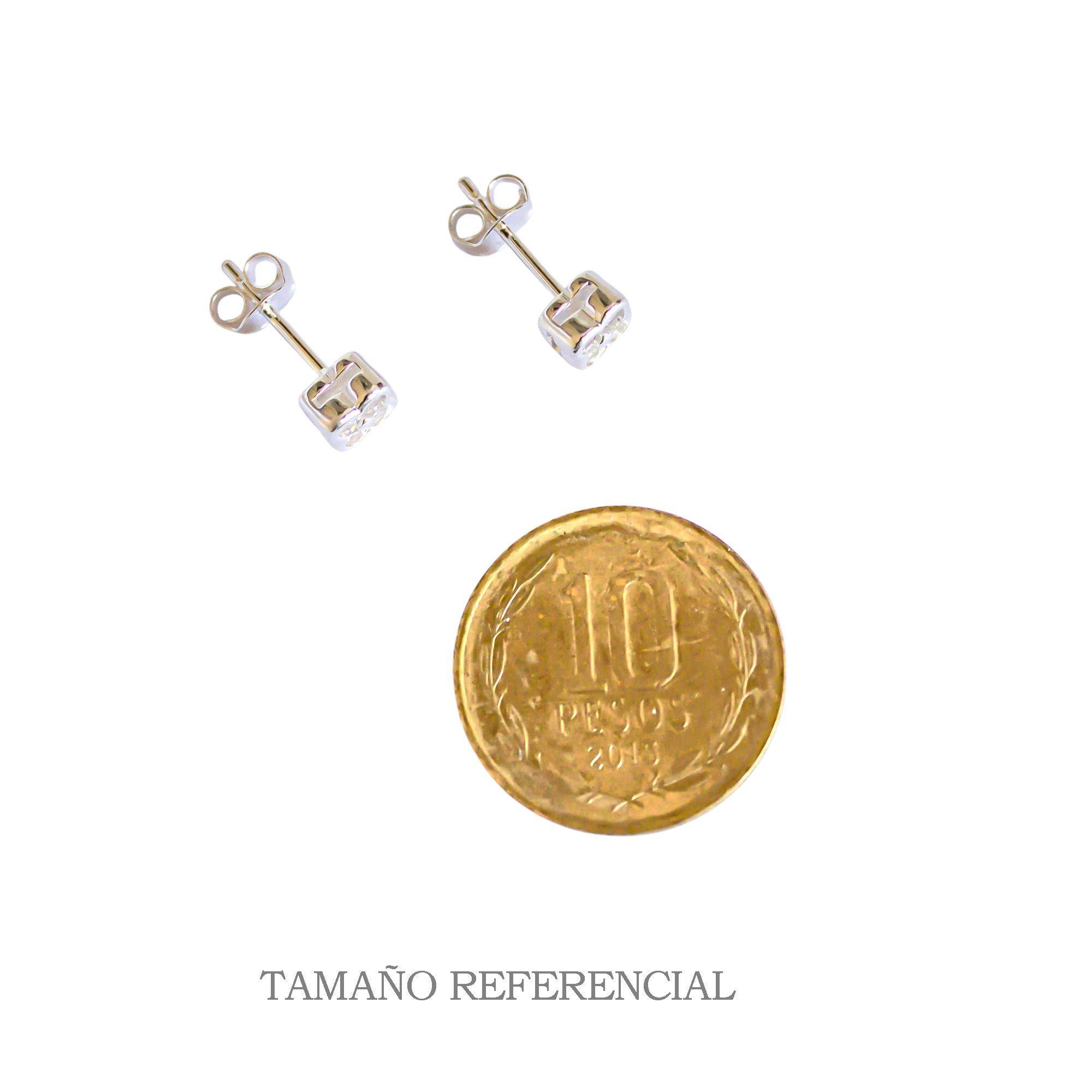 Aros Trébol Circón Blanco Plata Fina 925-3