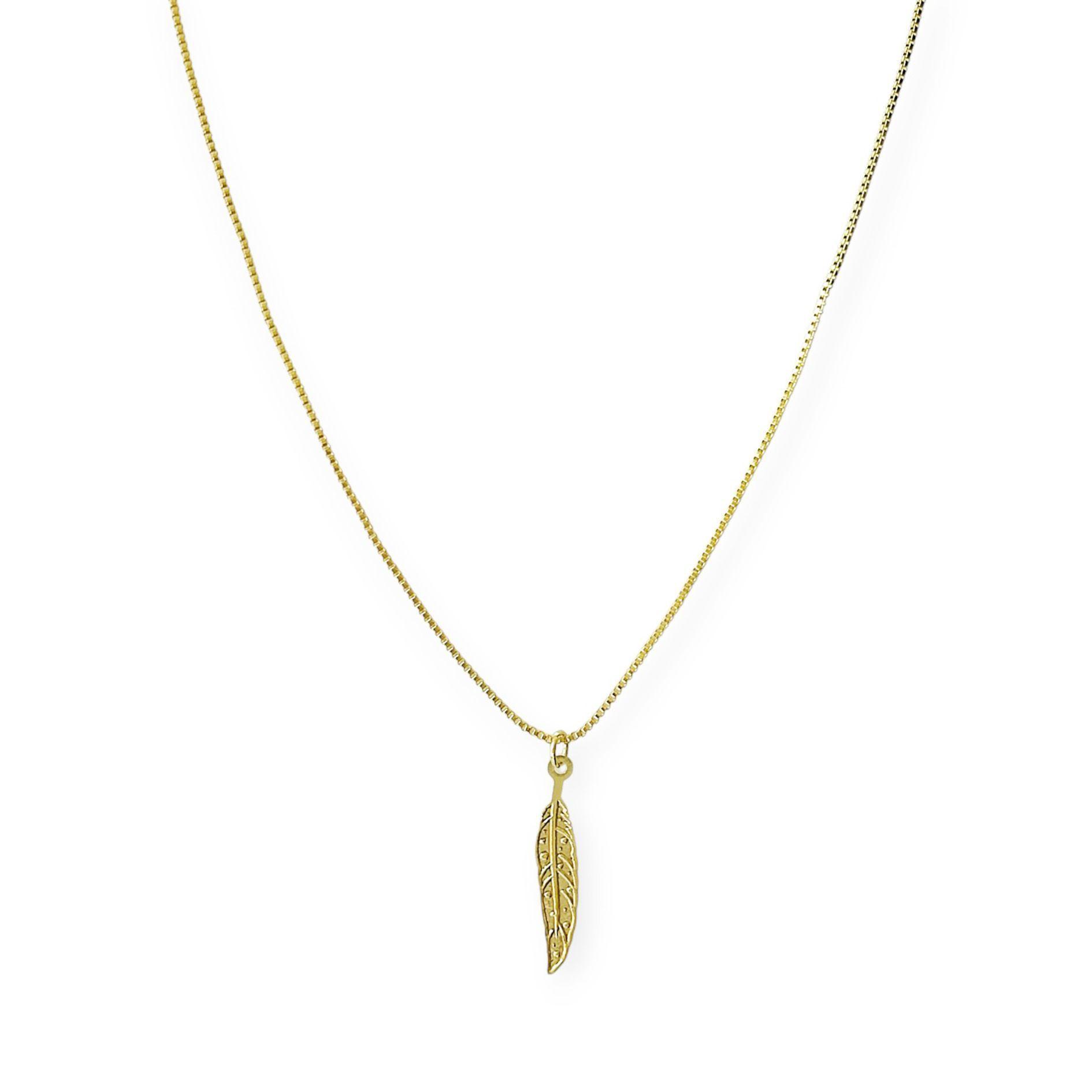 Collar Pluma Enchapado Oro 18K-2