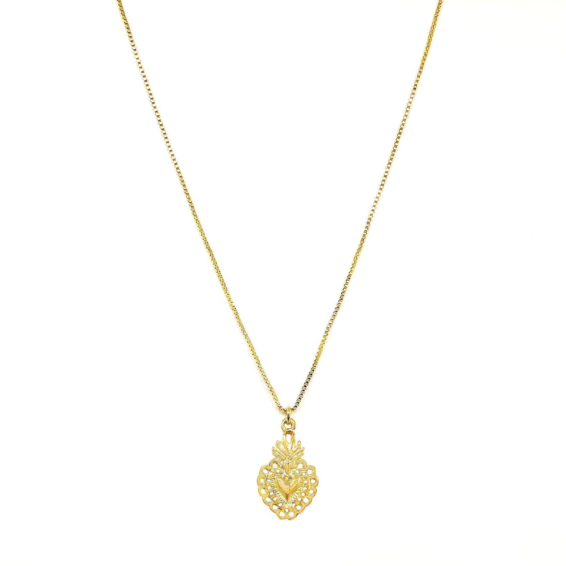 Collar Amore Corazón Detente Enchapado Oro 18K-0