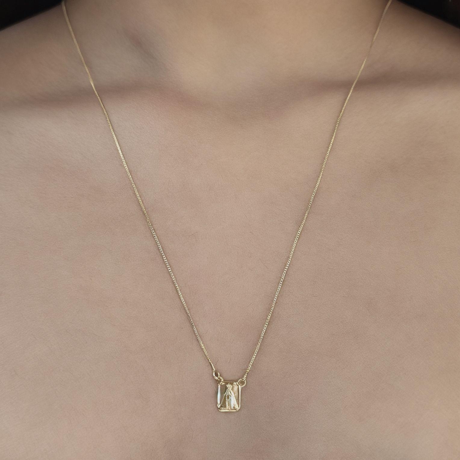 Collar Escapulario Enchapado Oro 18K-3