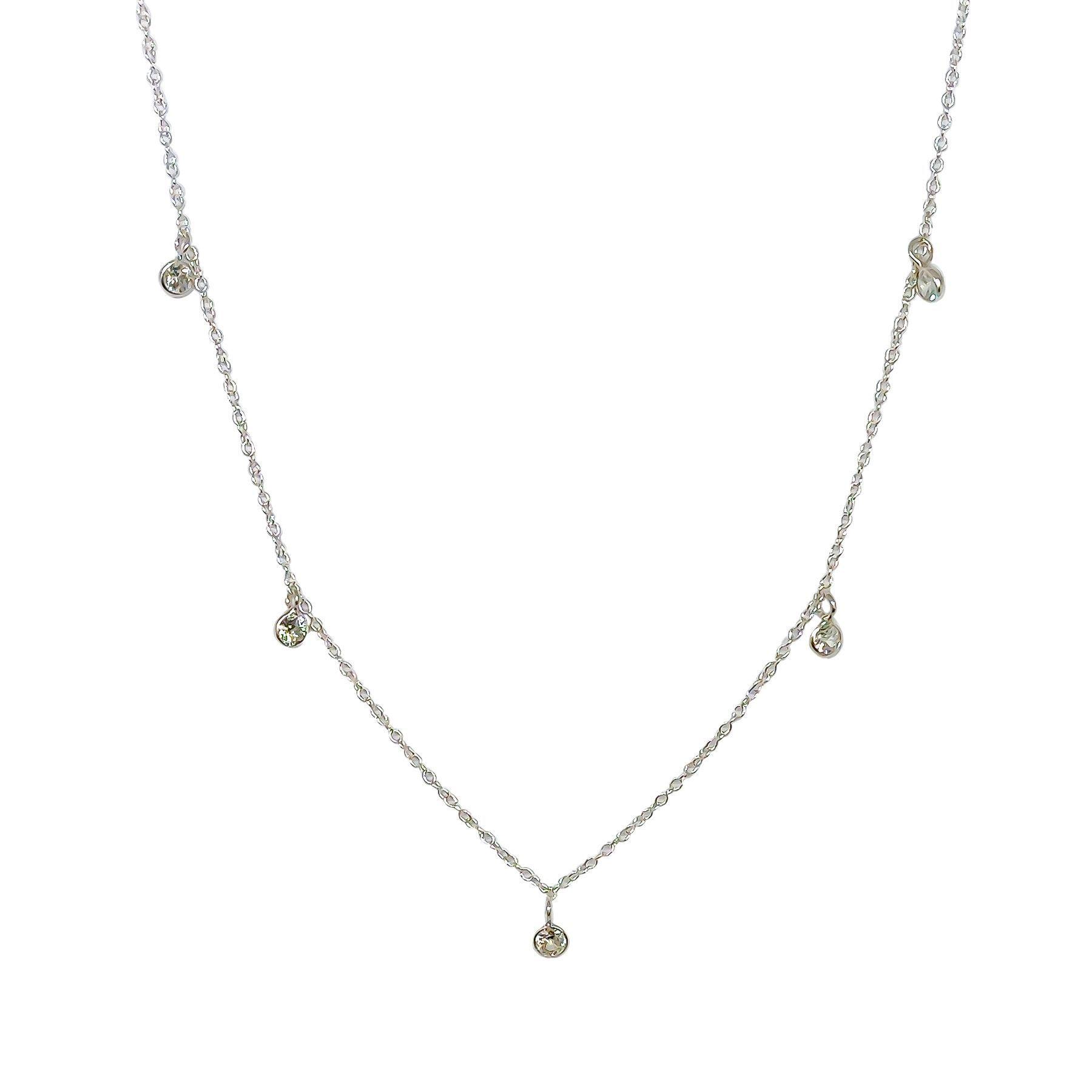 Collar Punto De Luz Arya 5 Circones Plata Fina 925-0