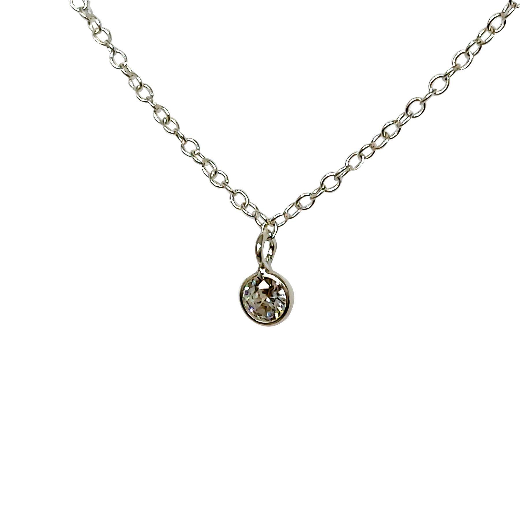 Collar Punto De Luz Arya 5 Circones Plata Fina 925-1