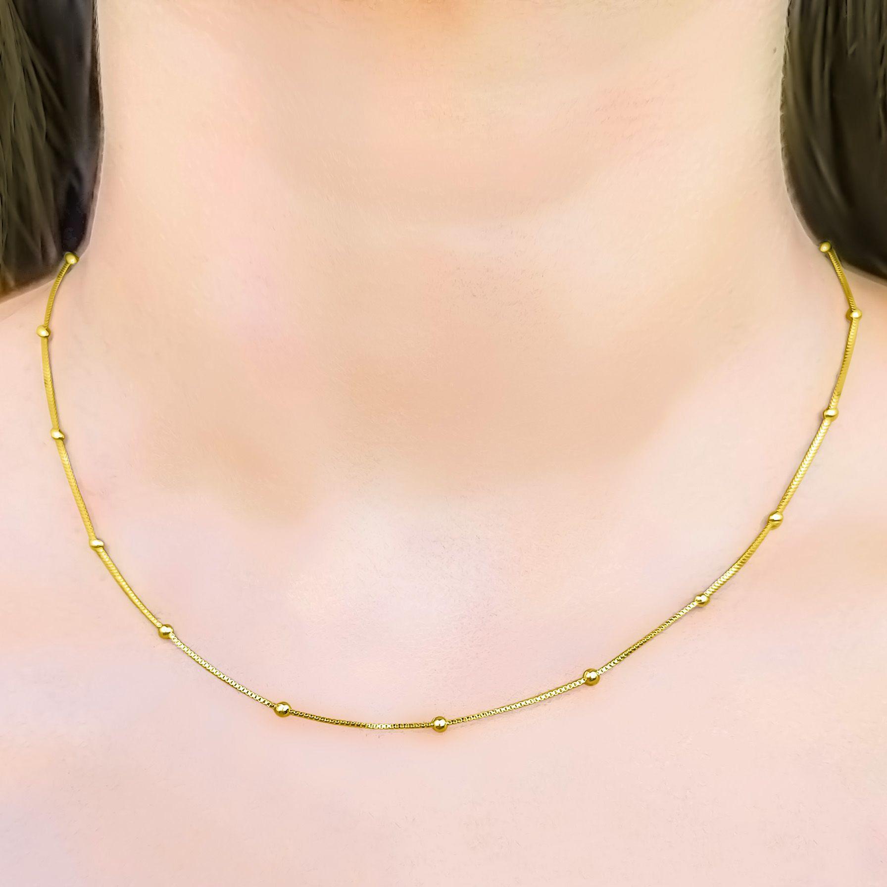 Collar Mini Bolas Enchapado Oro 18K-2