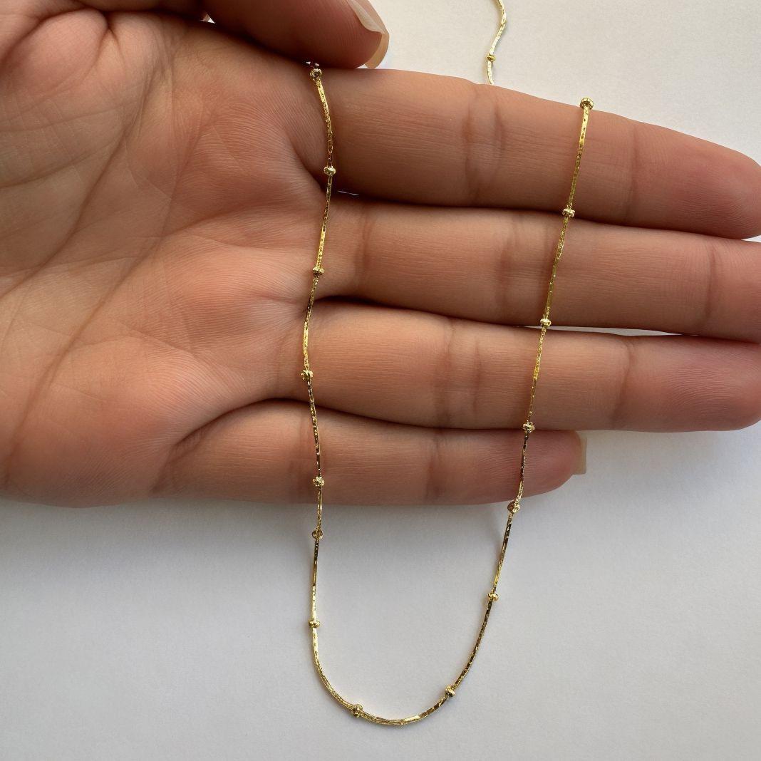 Cadena Cuadrada Donas Enchapado Oro 18K-3