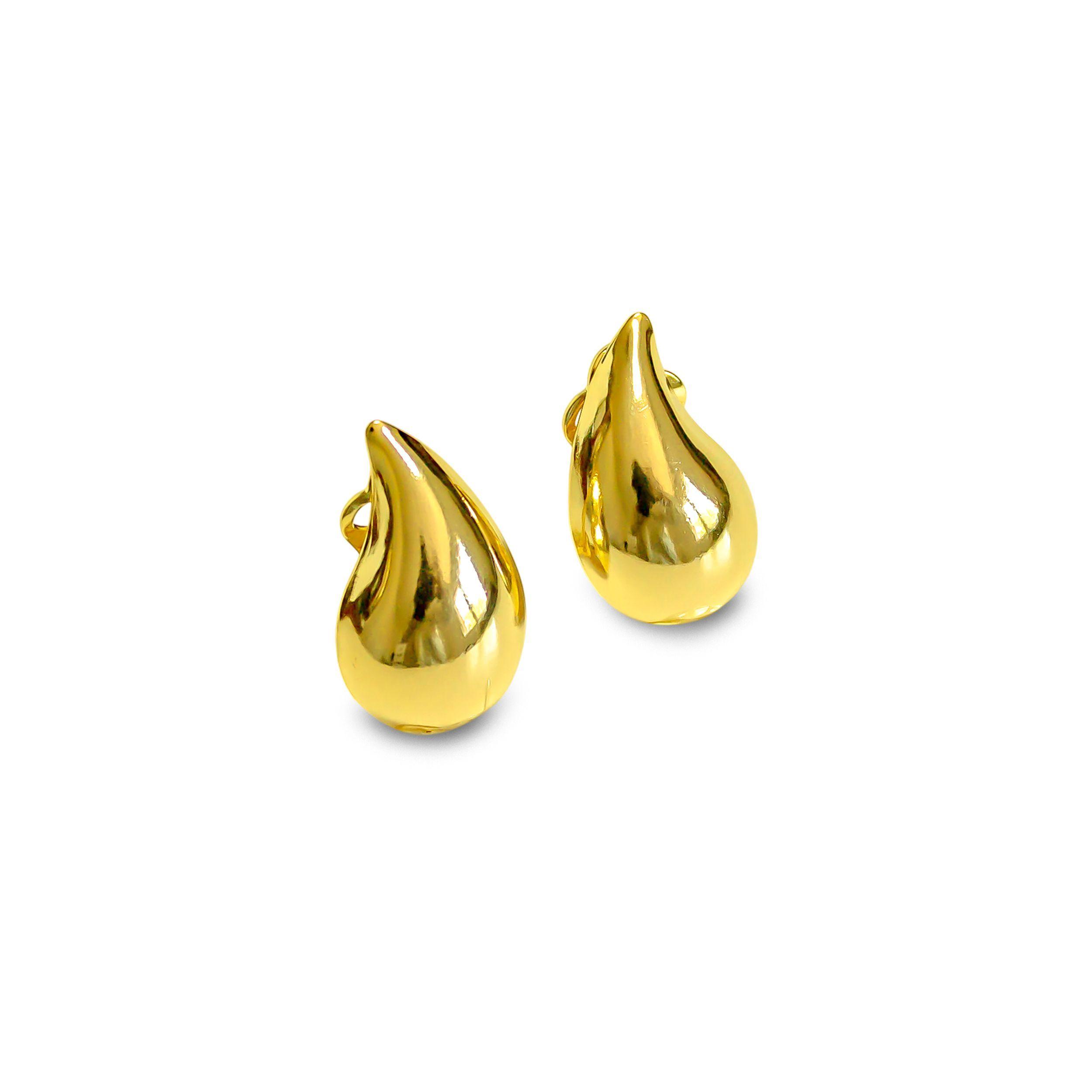 Aros Gota Clip Enchapado Oro 18k-0
