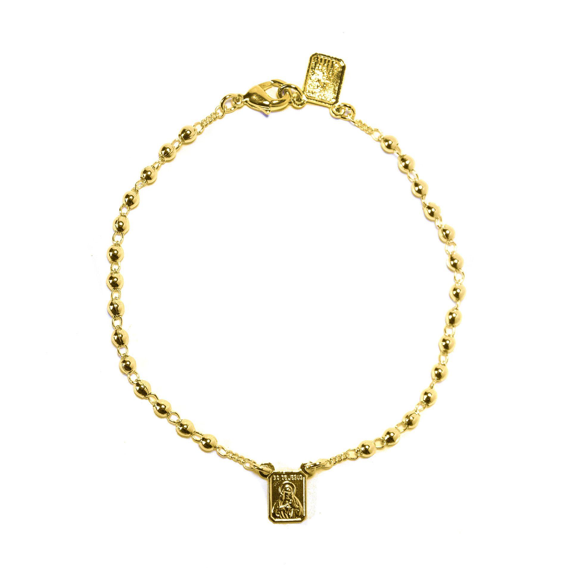 Pulsera Escapulario Enchapada Oro 18K-0