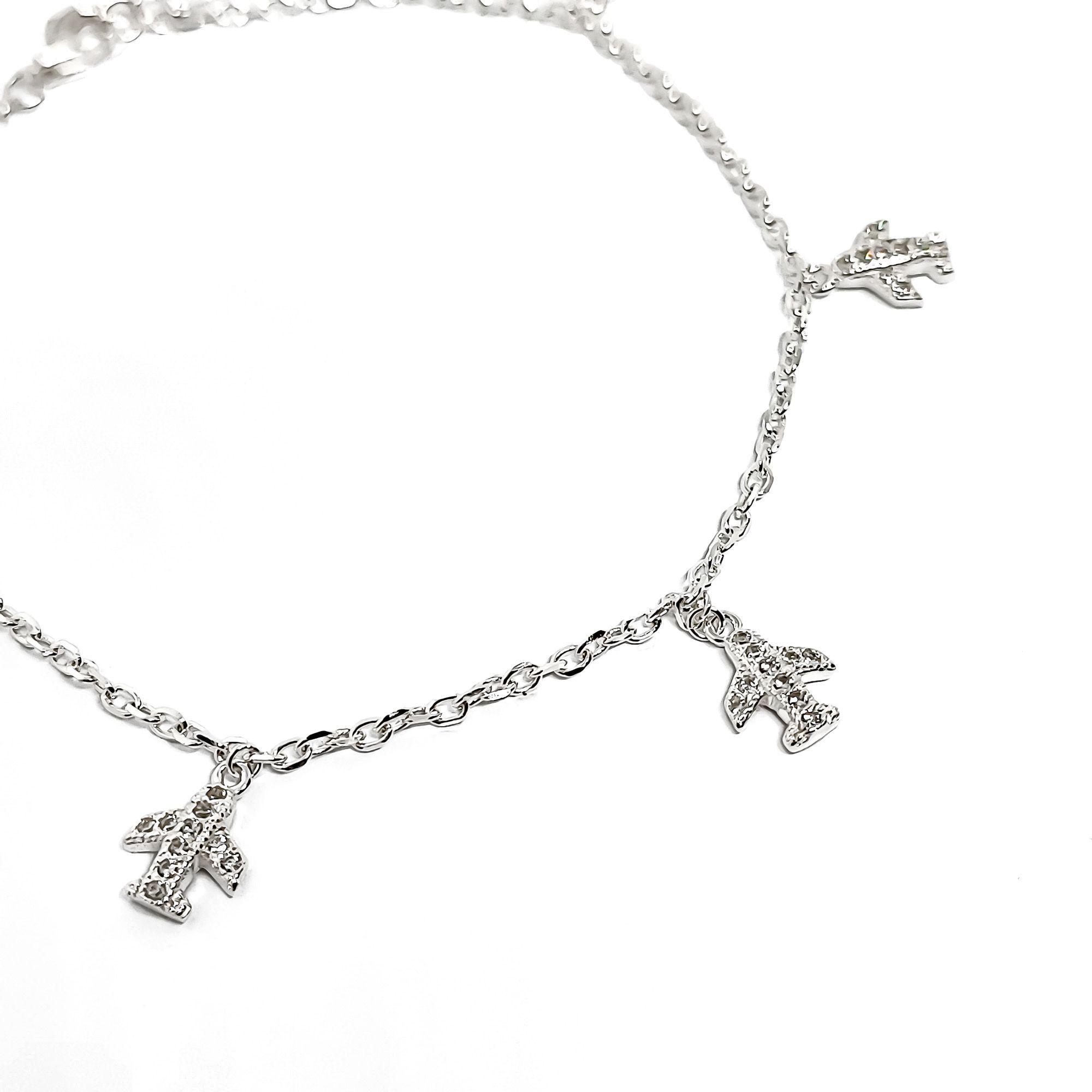 Pulsera Aviones Circones Plata Fina 925-1