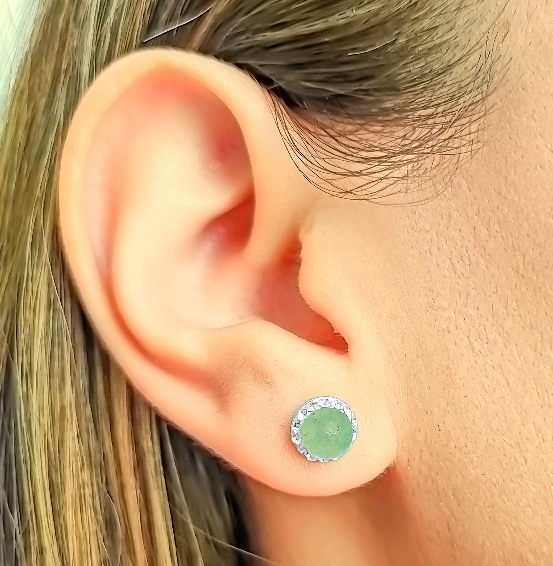 Aros Jade Circones 8mm Plata Fina 925-2