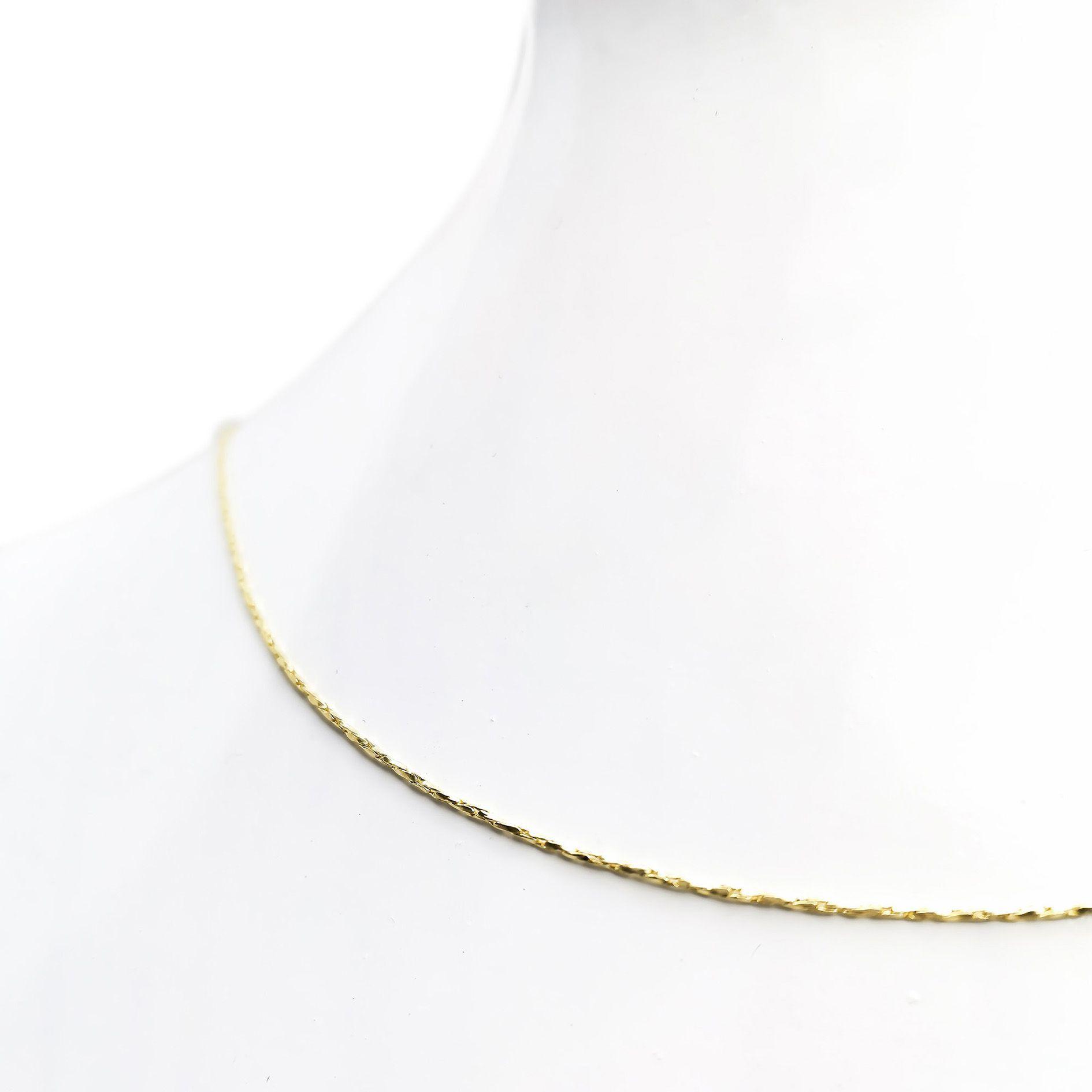 Cadena Torcida Fina 50cm Enchapado Oro 18K-2