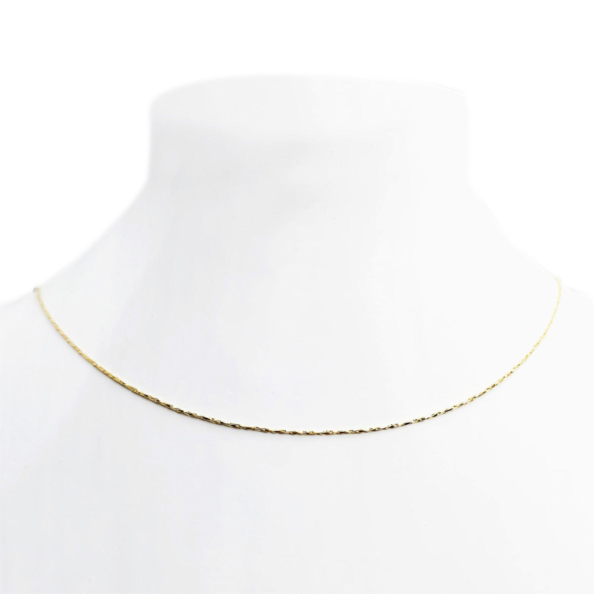 Cadena Torcida Fina 50cm Enchapado Oro 18K-1