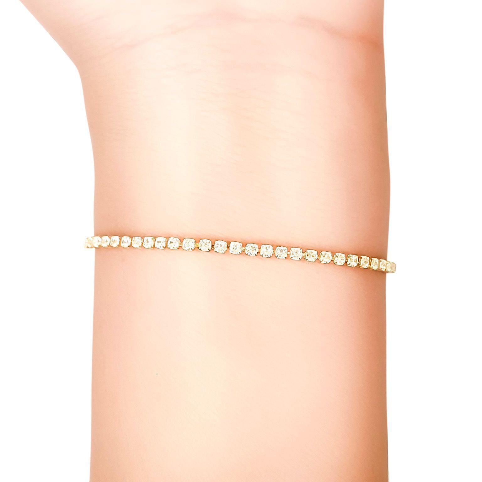 Pulsera Jazmín Circón Veneciana Enchapado Oro 18K Adaptable-2