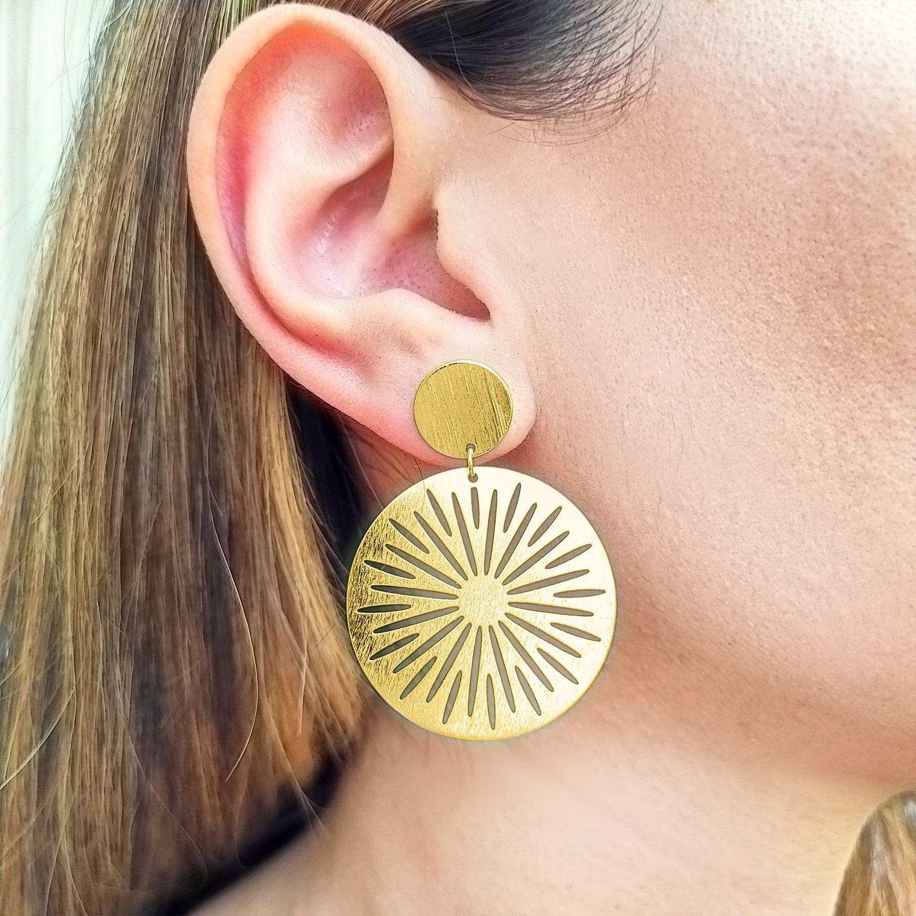 Aros Margarita Calados Enchapado Oro 18K-2