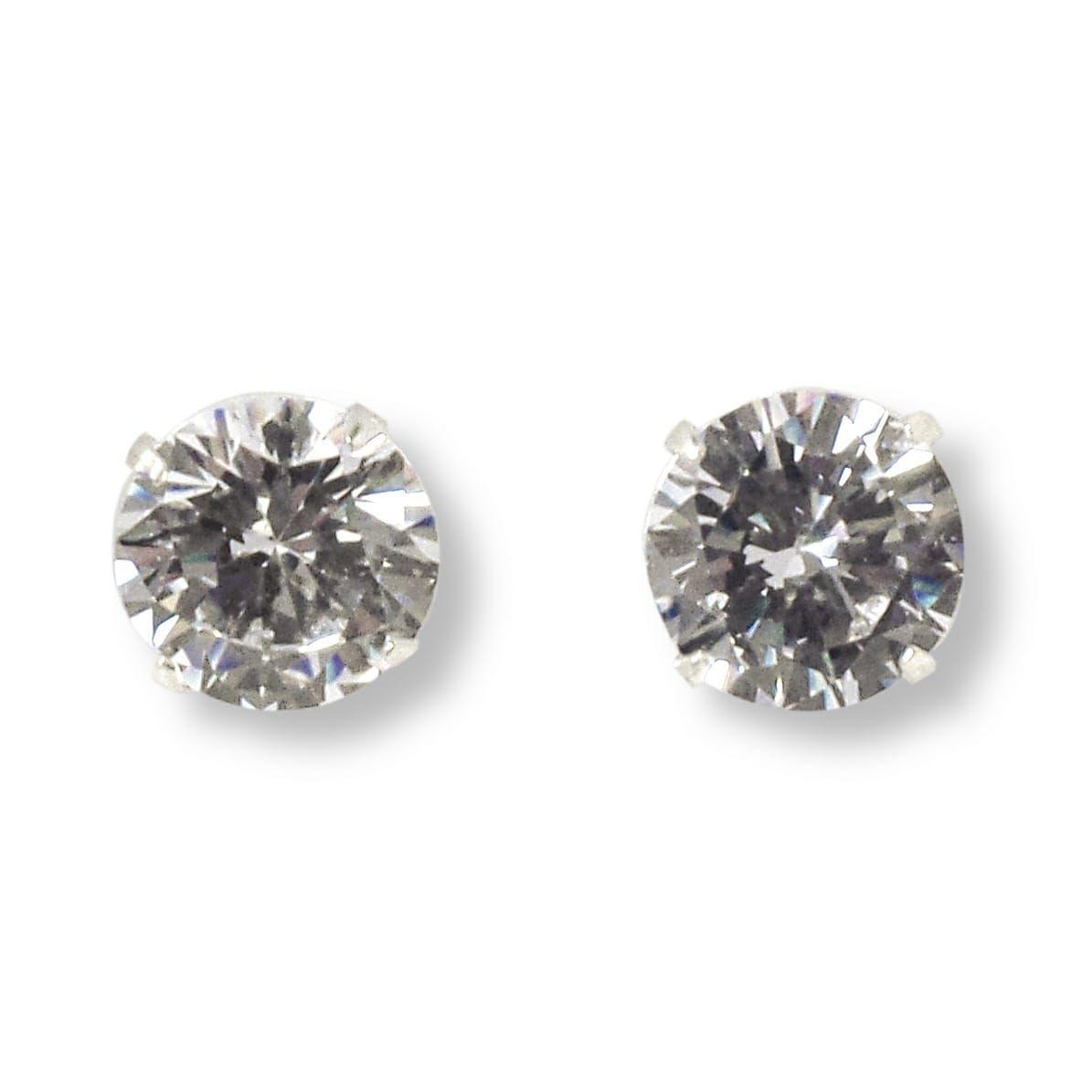 Aros Circón Redondo 10mm Grifas Plata Fina 925-2