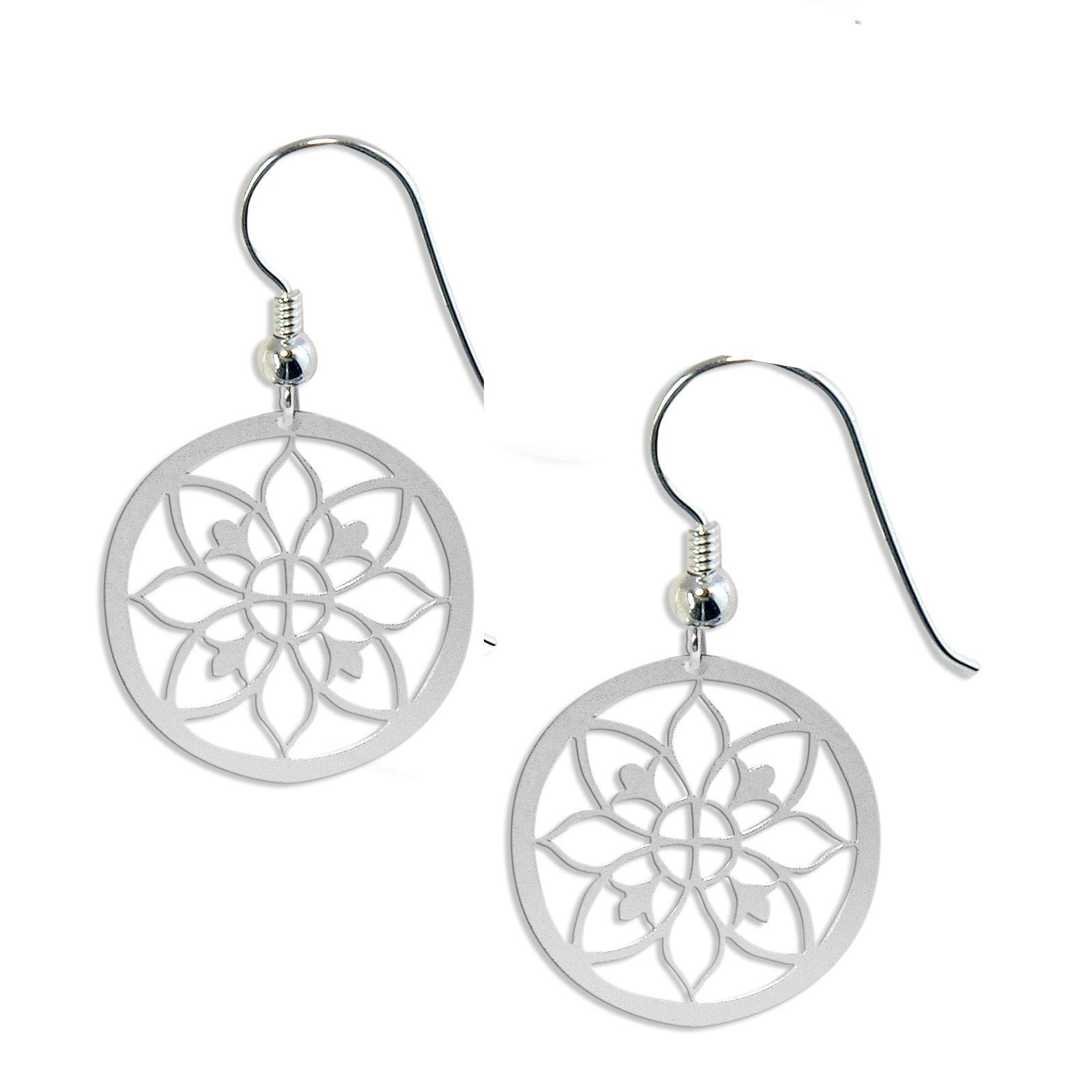 Aros Flor de Loto Colgante Plata Fina 925-2