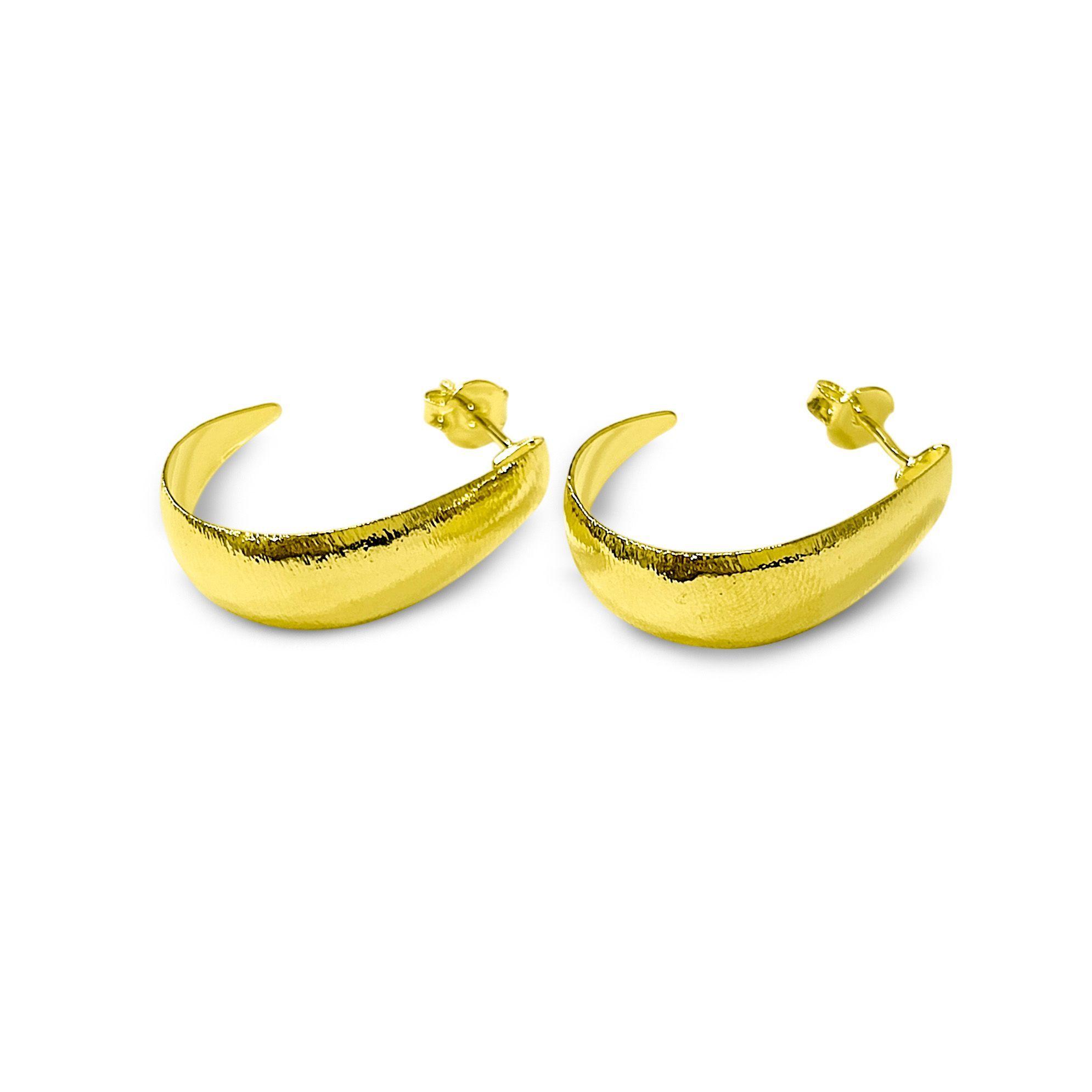 Aros Argolla Ovalada Ailen Enchapado Oro 18K-2