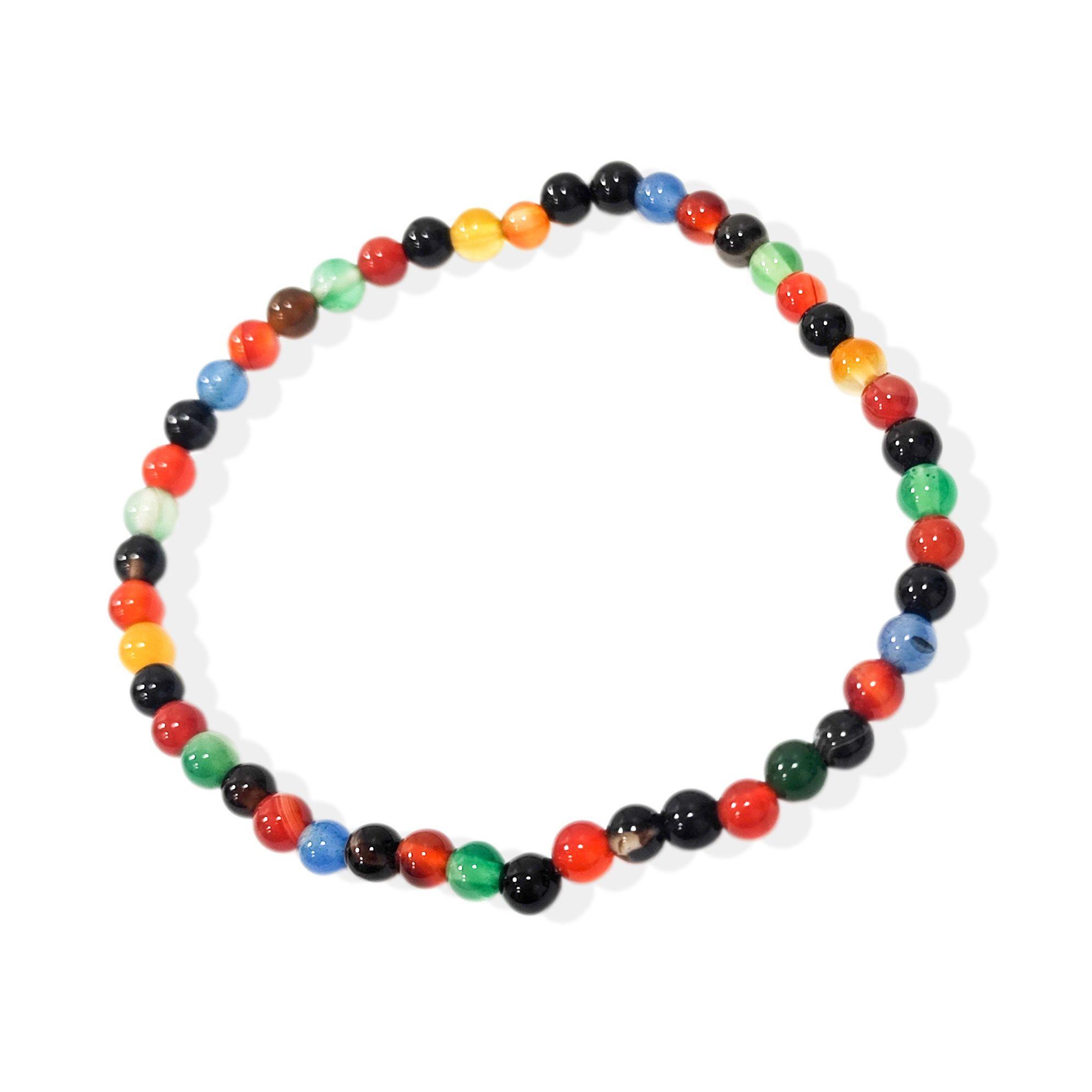 Pulsera Ágata Colores 4mm Elasticada-2