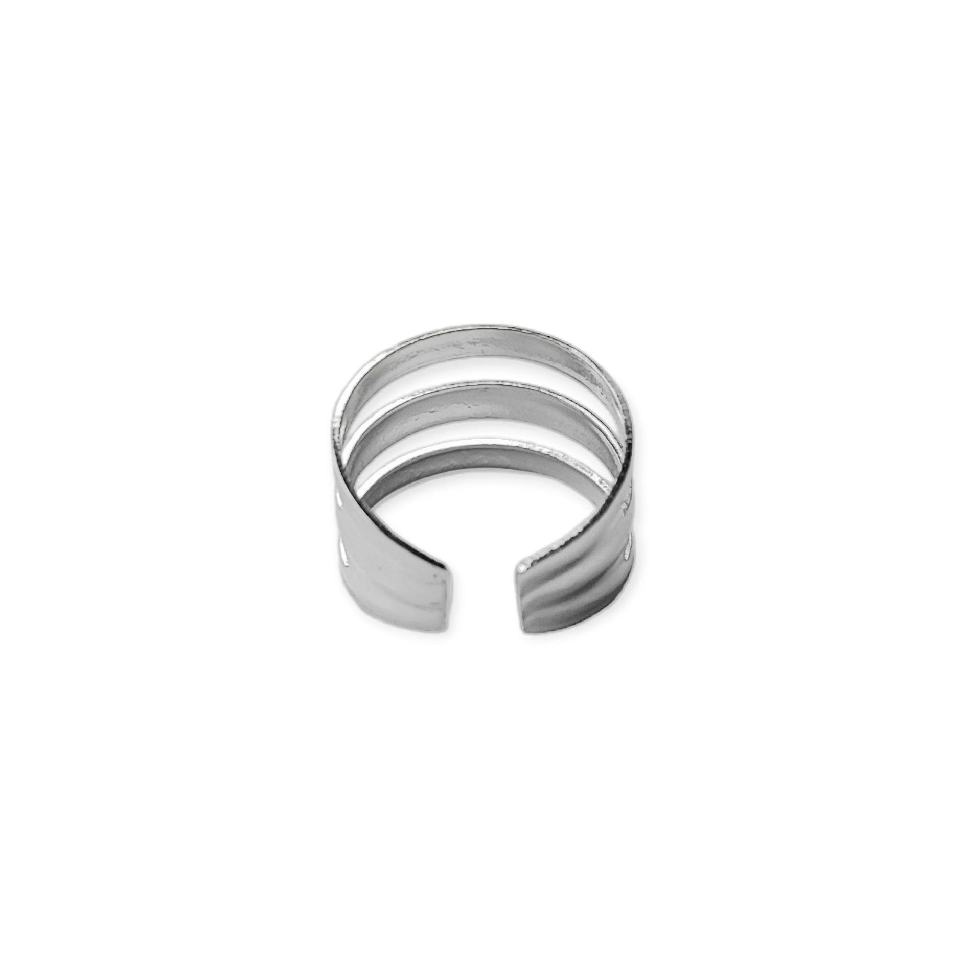 Anillo Midi 3 Argollas Plata Fina 925-1