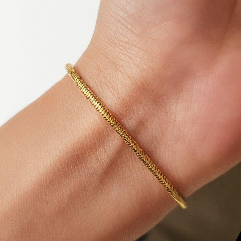 Pulsera Cordón Enchapado Oro 18K-2