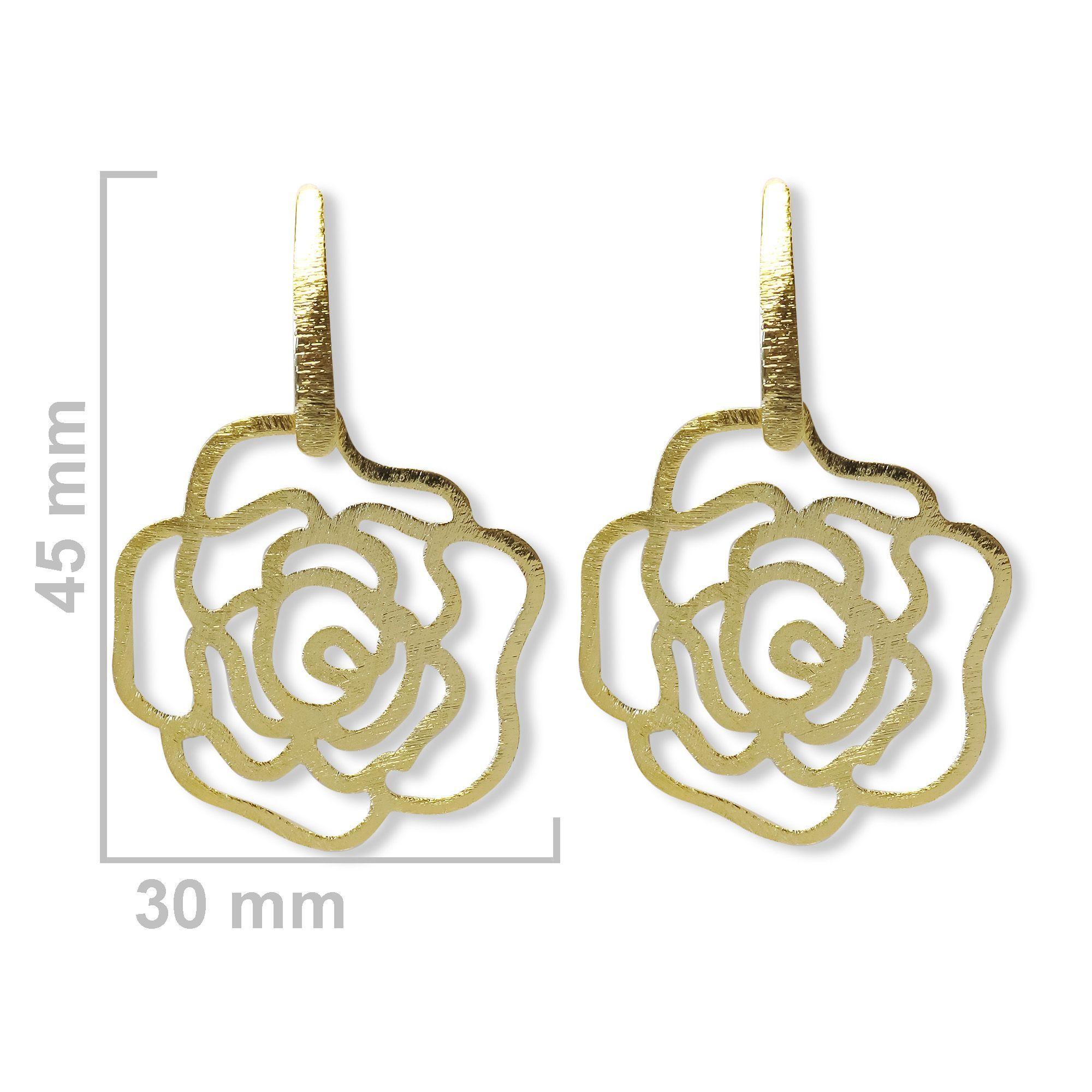 Aros Rosa Calada Satinada Enchapado Oro 18K-2