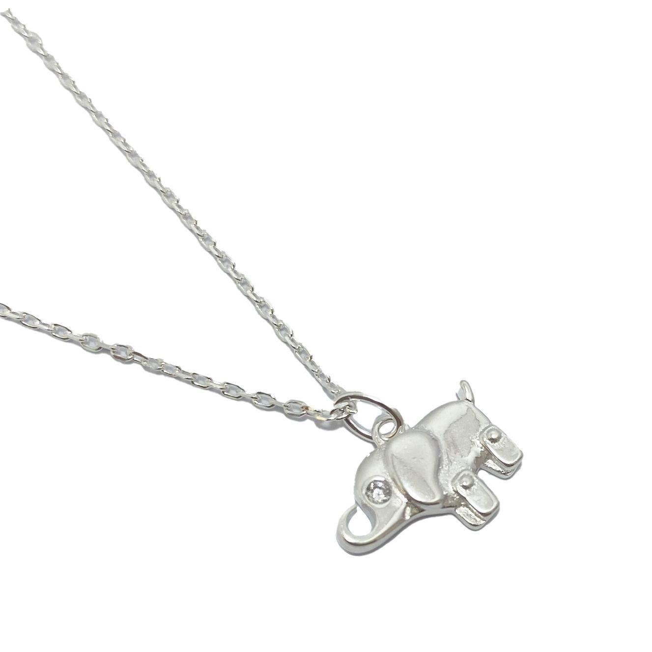 Collar Elefante Ojo Circón Plata Fina 925-2