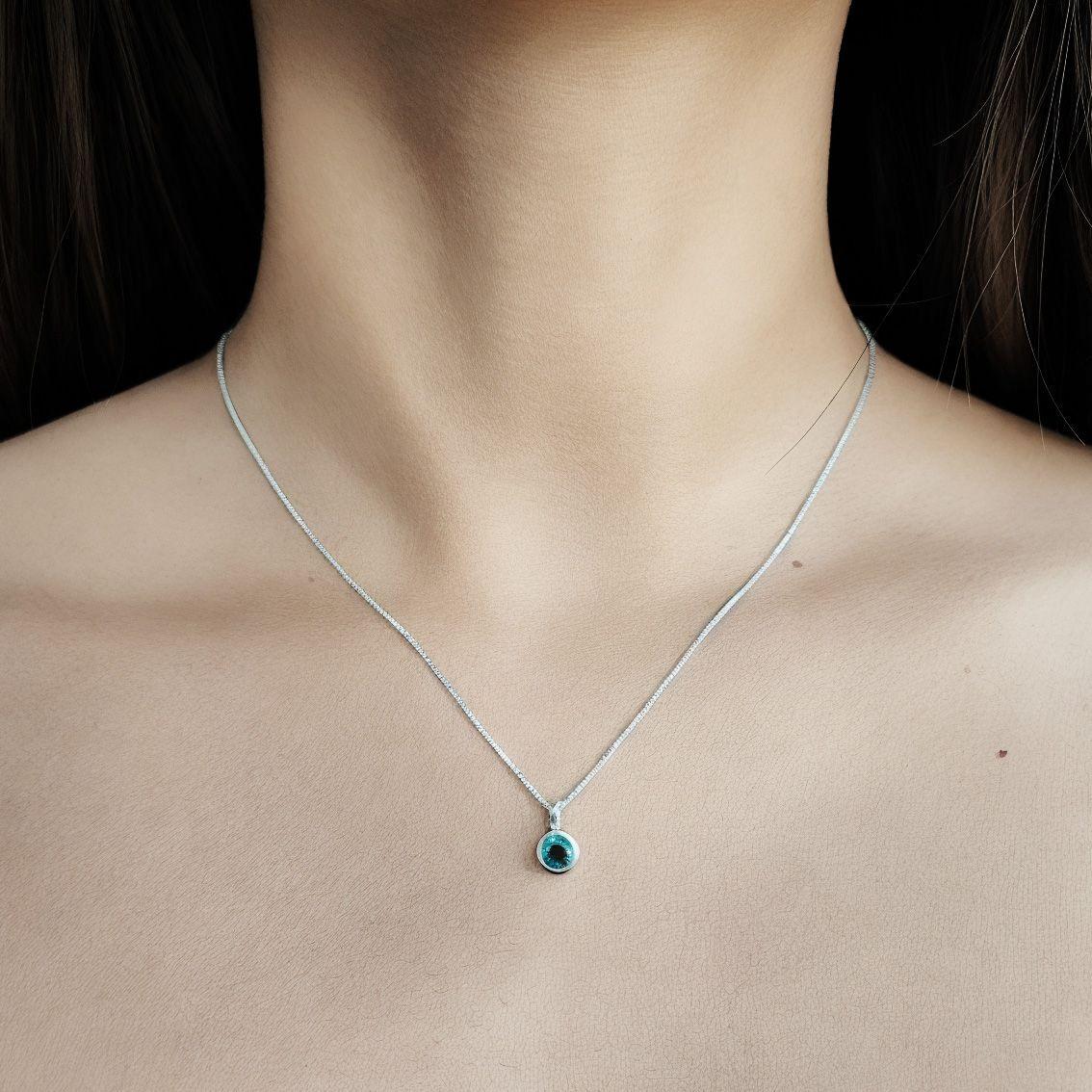 Collar Naisha Topacio Celeste Plata Fina 925-3