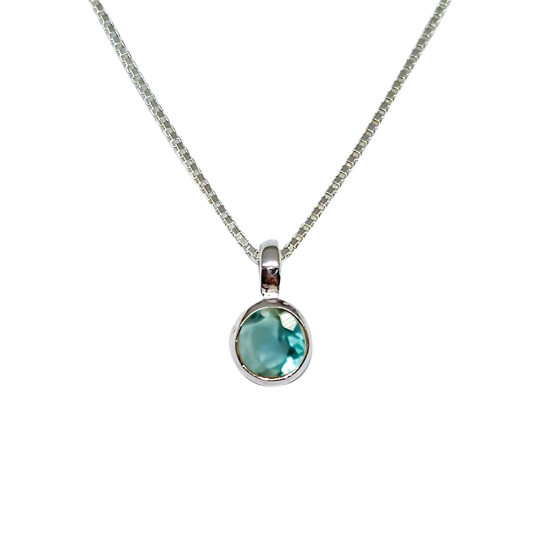 Collar Naisha Topacio Celeste Plata Fina 925-2