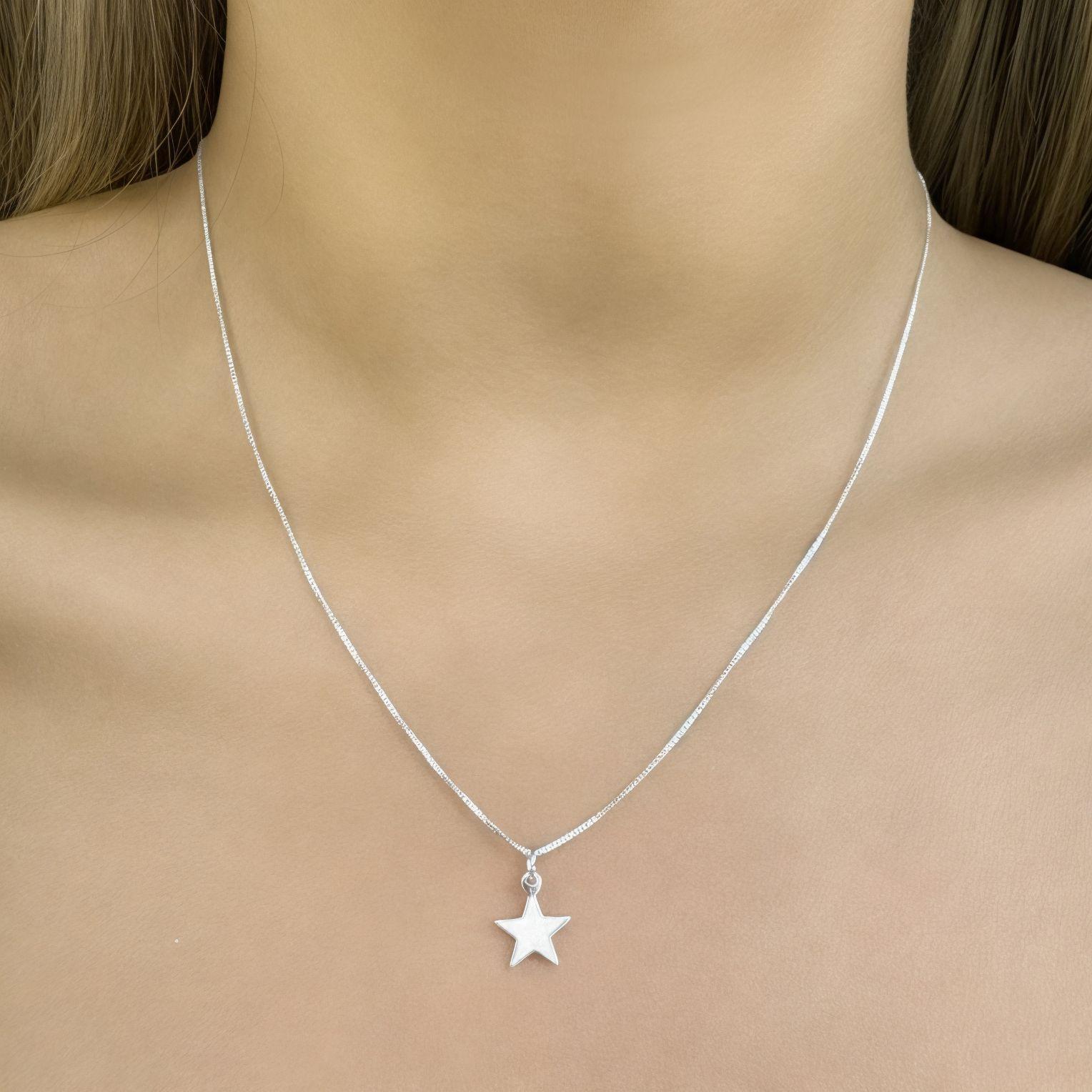 Collar Rebeca Estrella Plata Fina 925-2