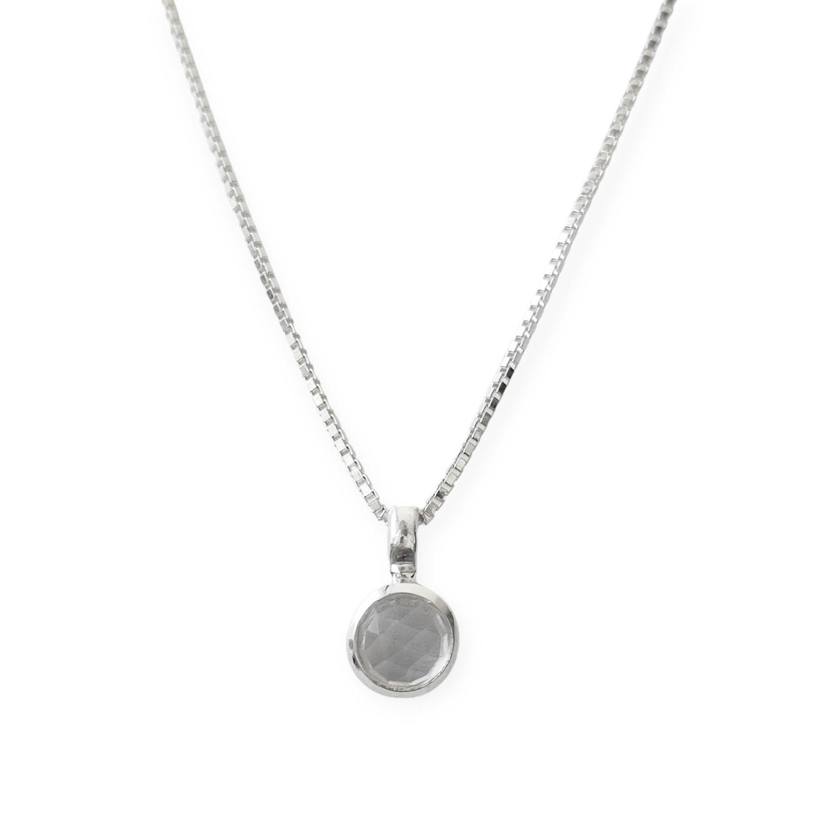 Collar Naisha Cuarzo Blanco Plata Fina 925-2