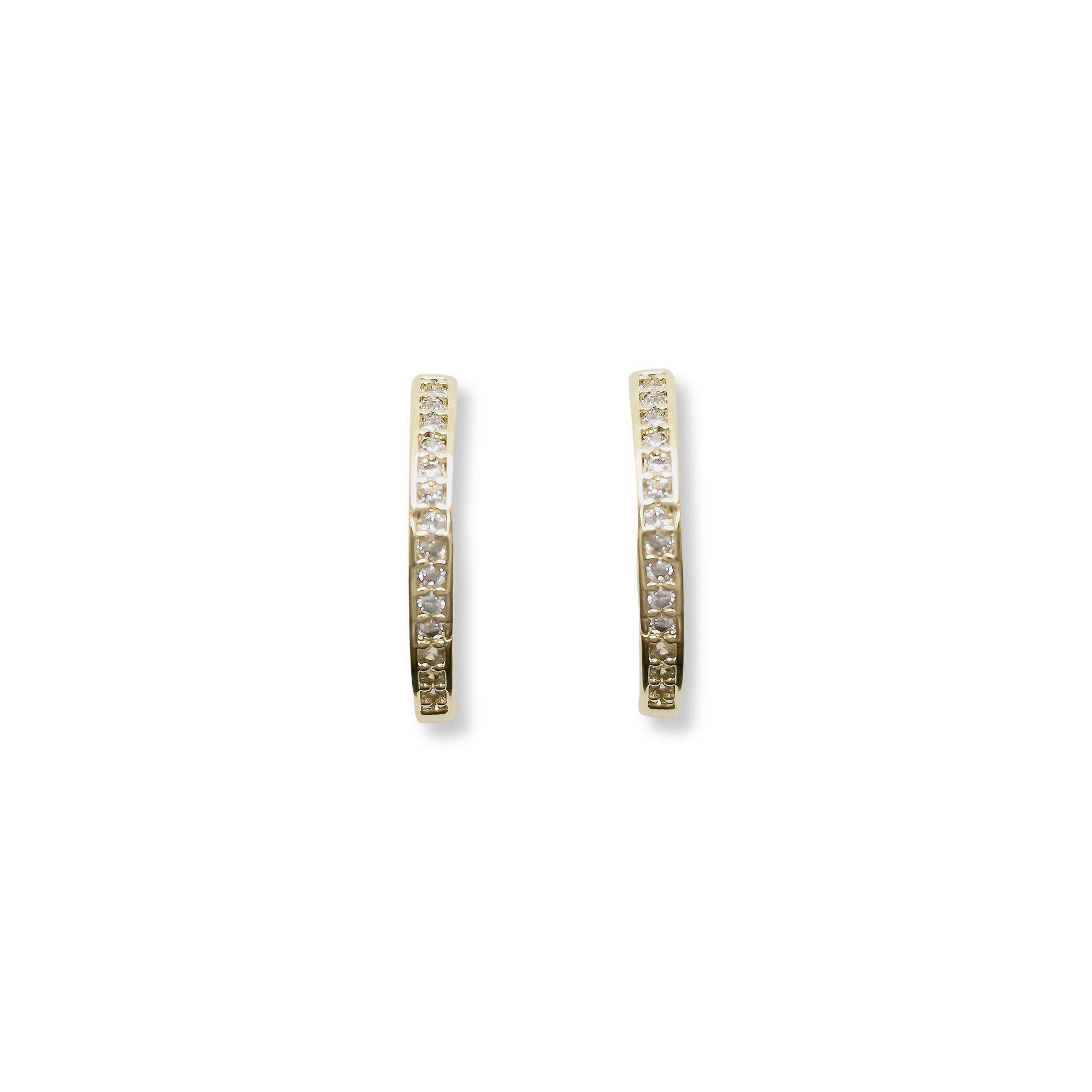 Aros Argolla Cintillo Circón  16mm Enchapado Oro 18K-0