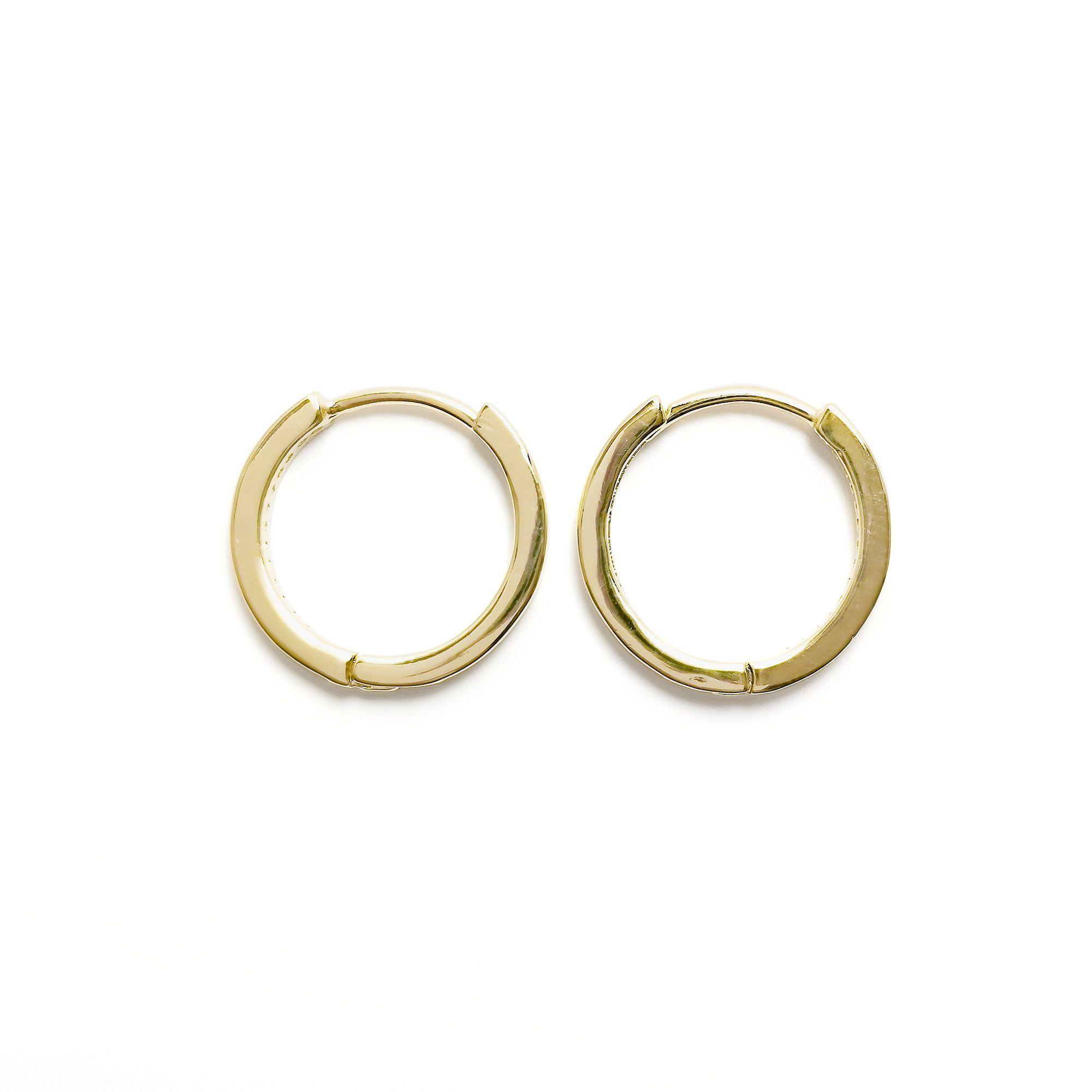 Aros Argolla Cintillo Circón  16mm Enchapado Oro 18K-1