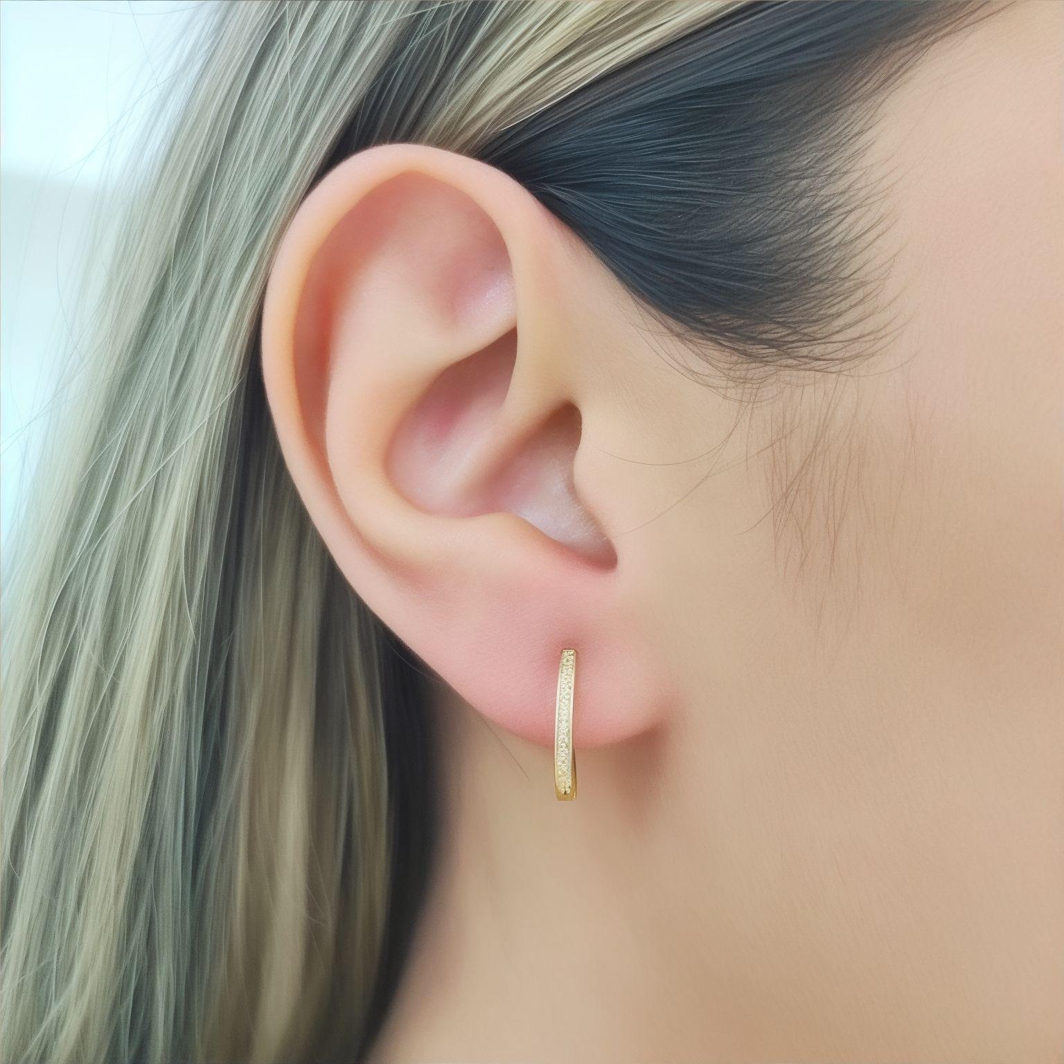 Aros Argolla Cintillo Circón  16mm Enchapado Oro 18K-3