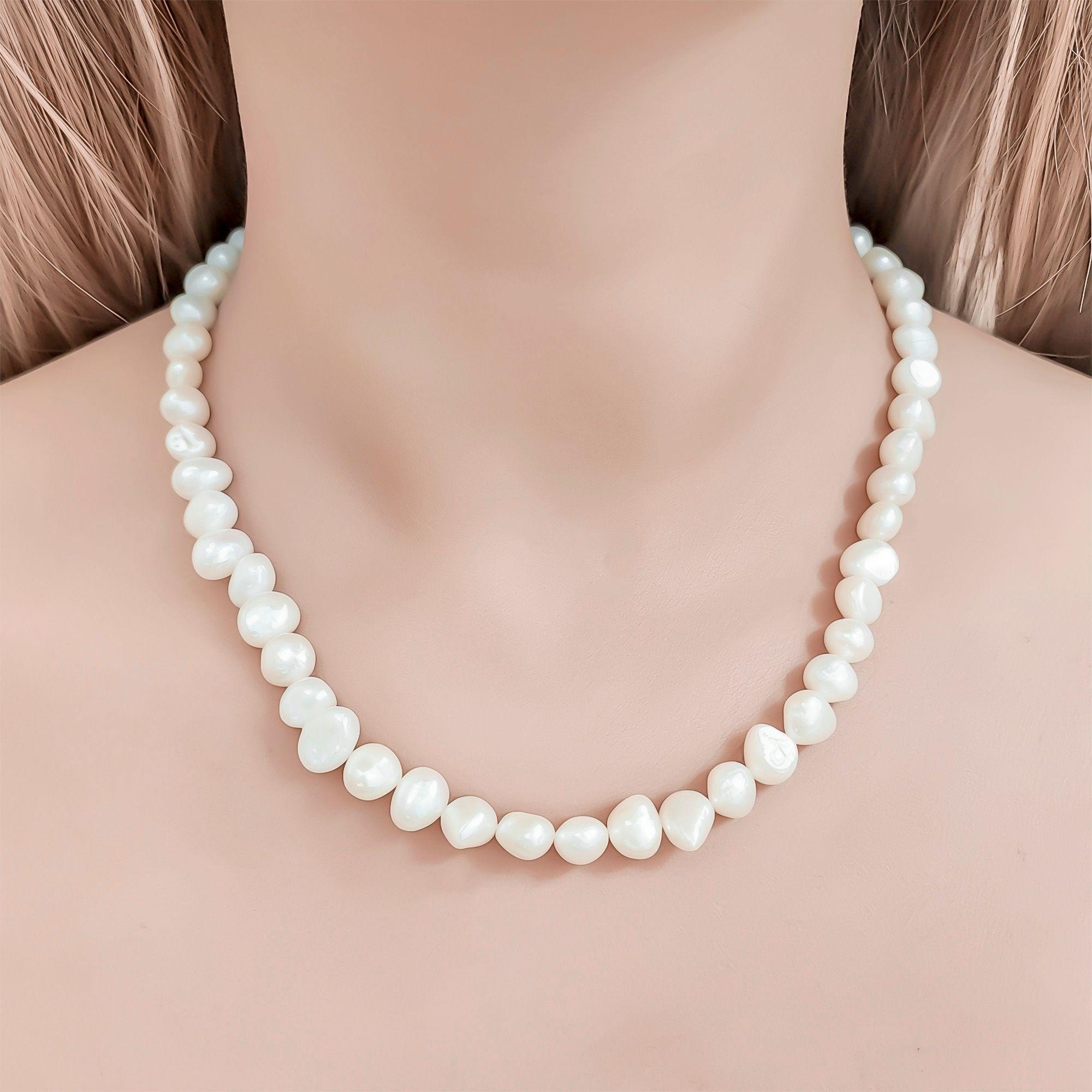 Collar Tatiana Perla De Río Plata Fina 925-1