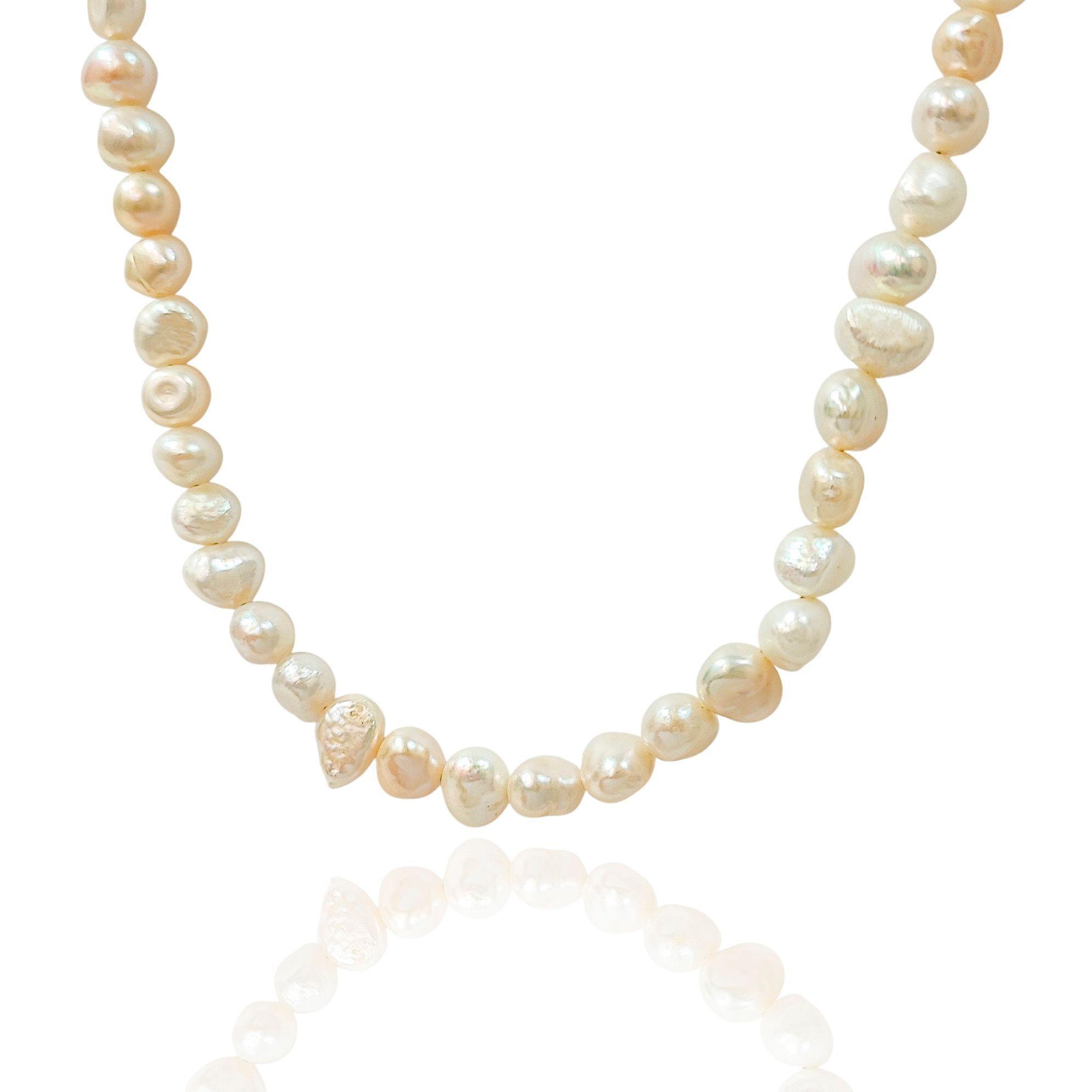 Collar Tatiana Perla De Río Plata Fina 925-2
