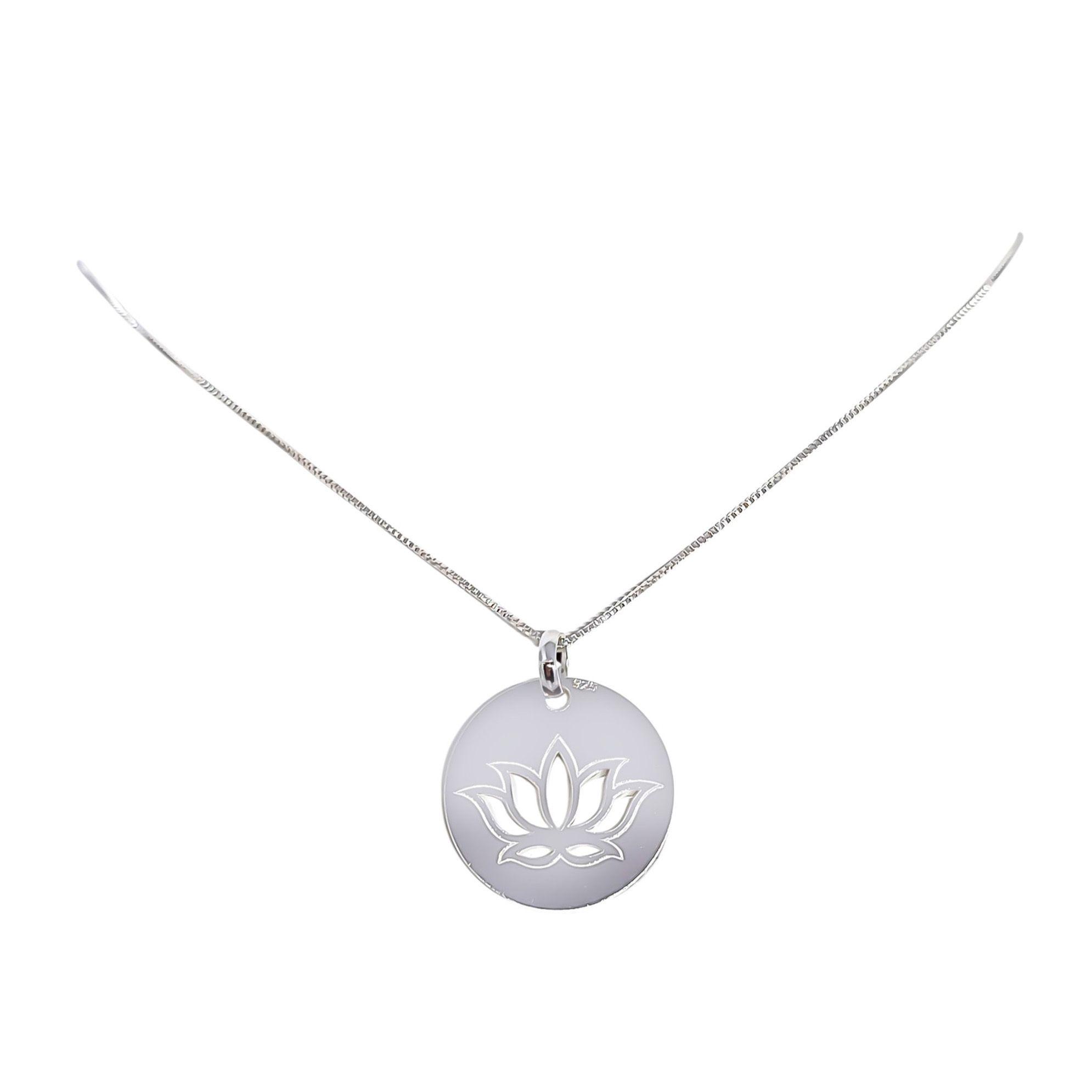 Collar Flor de Loto Plata Fina 925-0