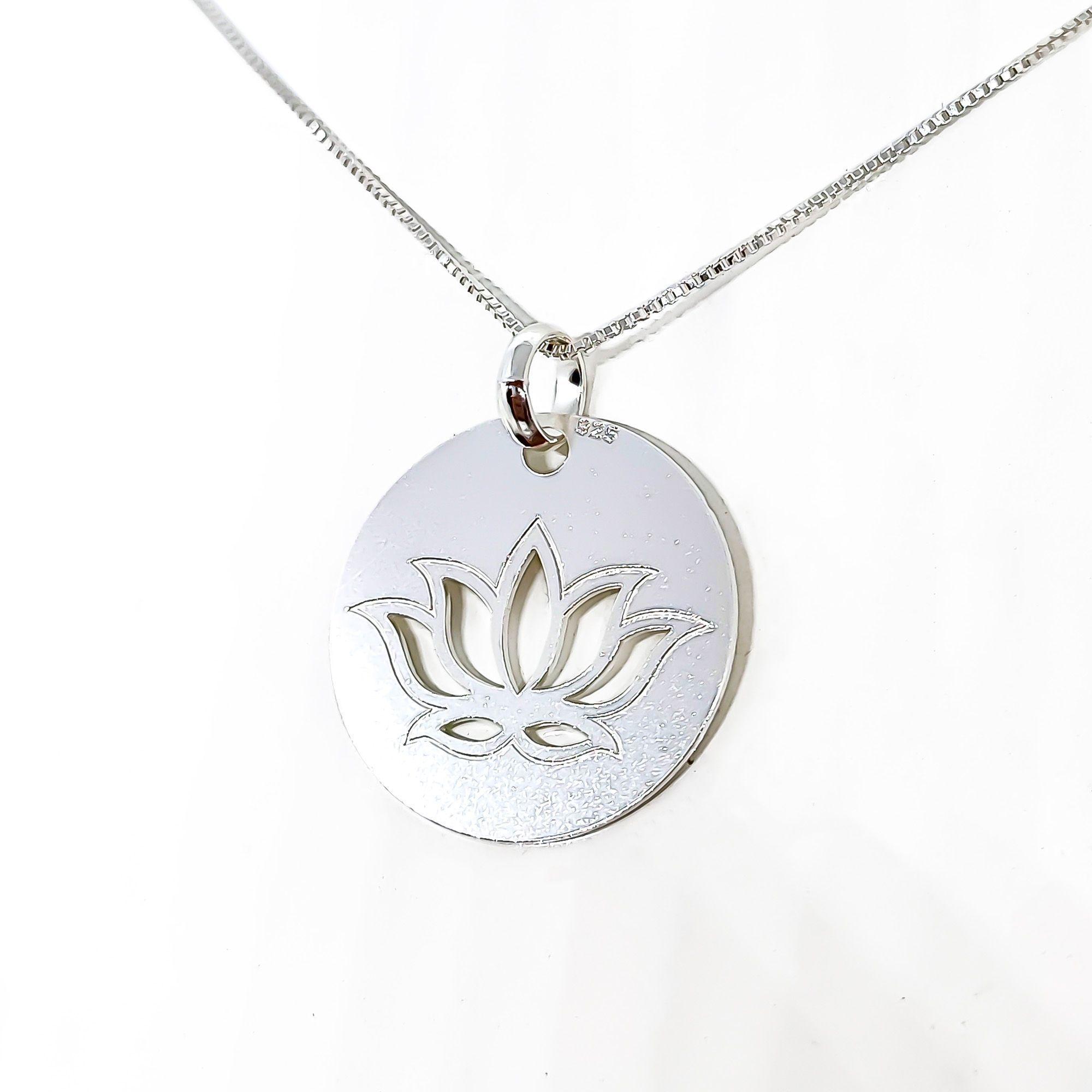 Collar Flor de Loto Plata Fina 925-2