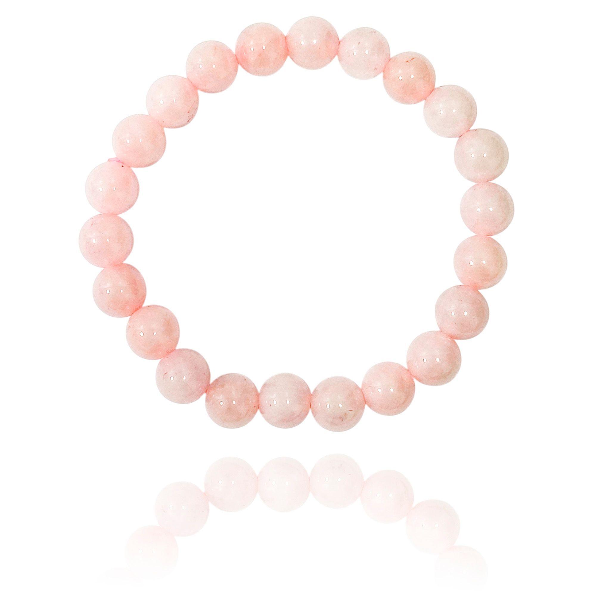 Pulsera Cuarzo Rosa 8mm Elasticada -2