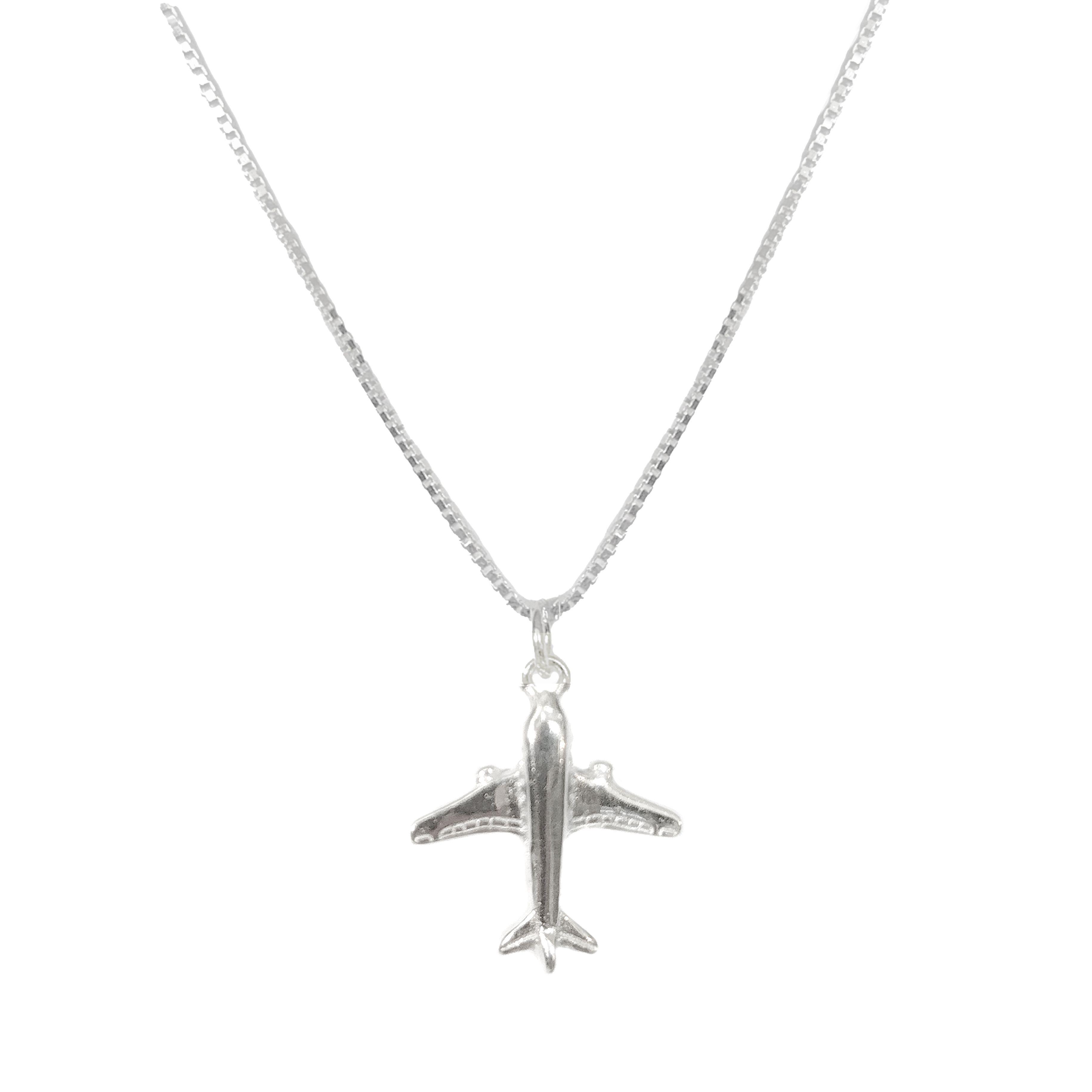 Collar Avión Mini Plata Fina 925-1