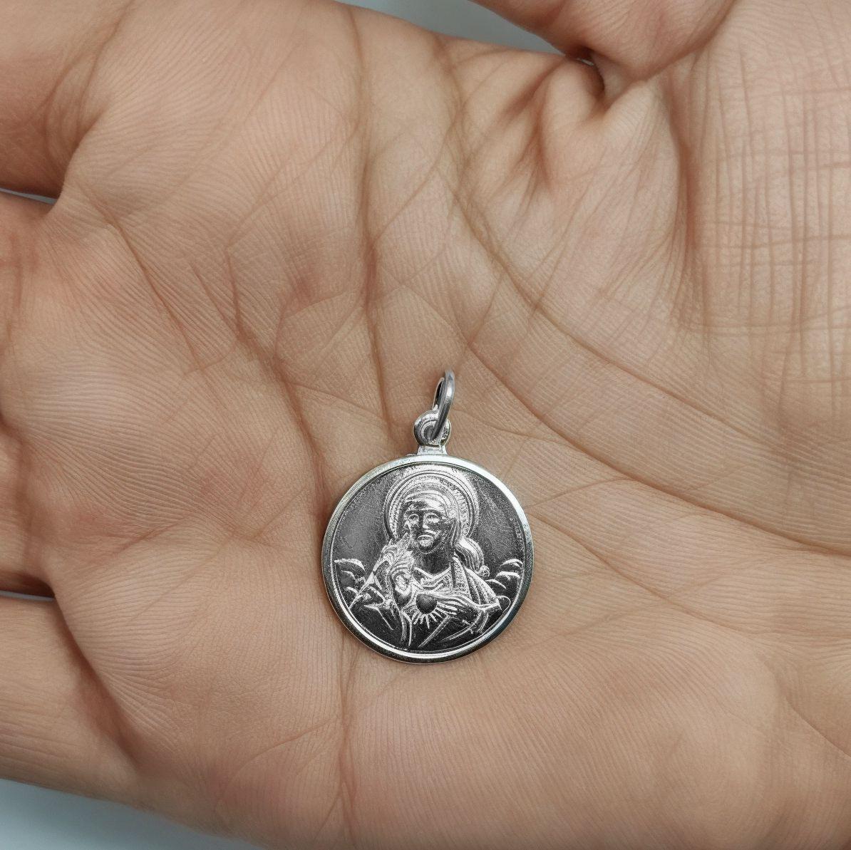 Colgante Sagrado Corazón 20mm Plata Fina 925-2
