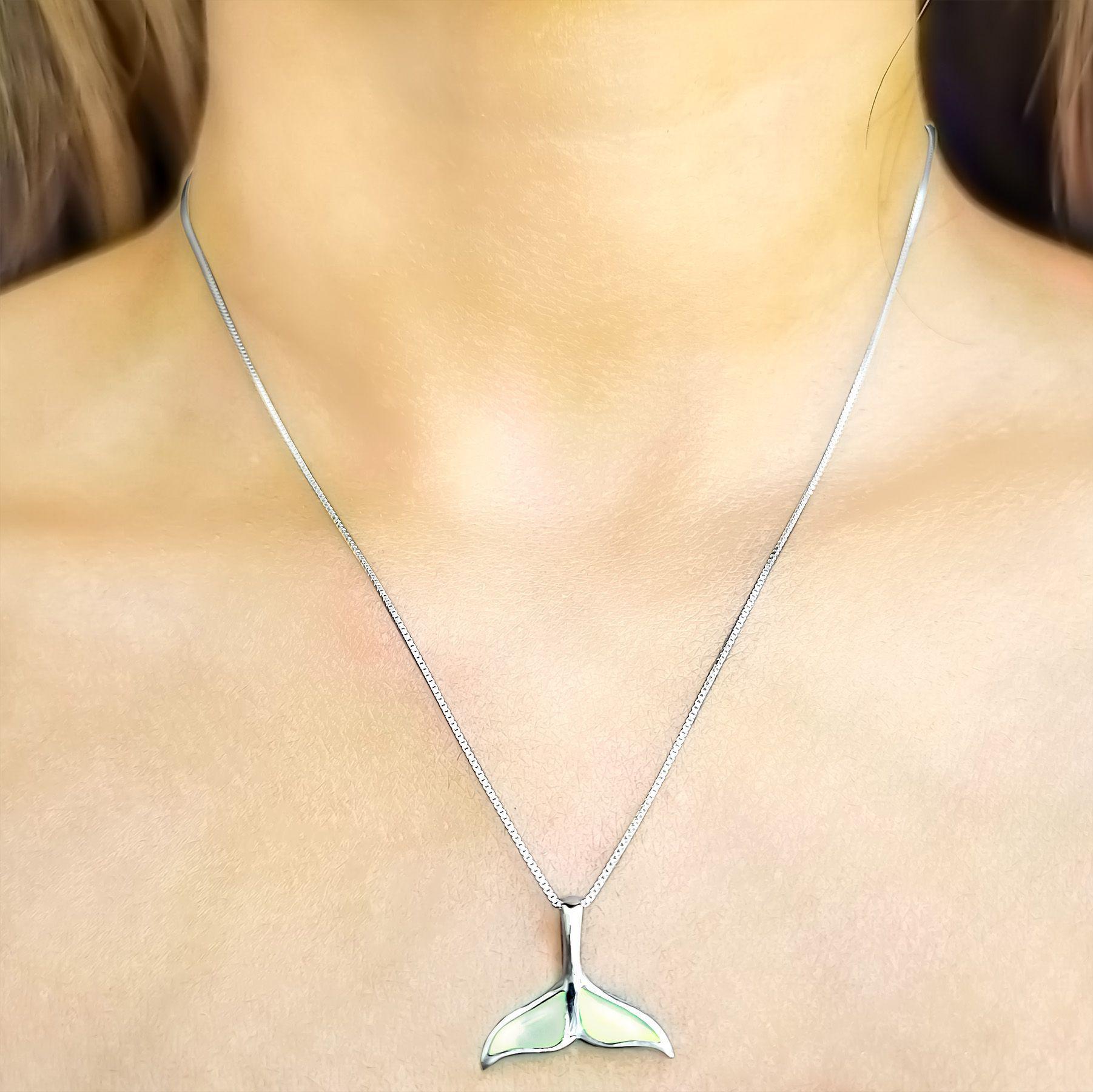 Collar Aleta Nácar Plata Fina 925-1