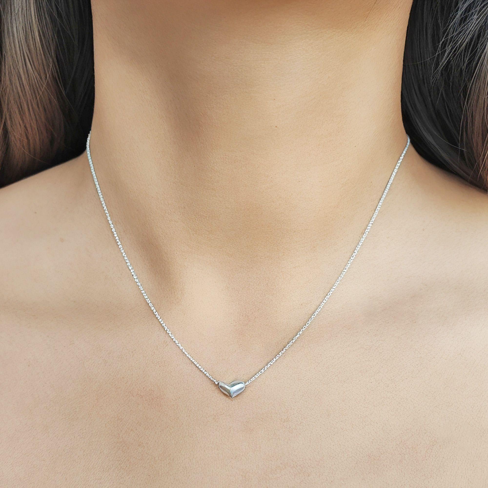 Collar Corazón Pequeño Plata Fina 925-2