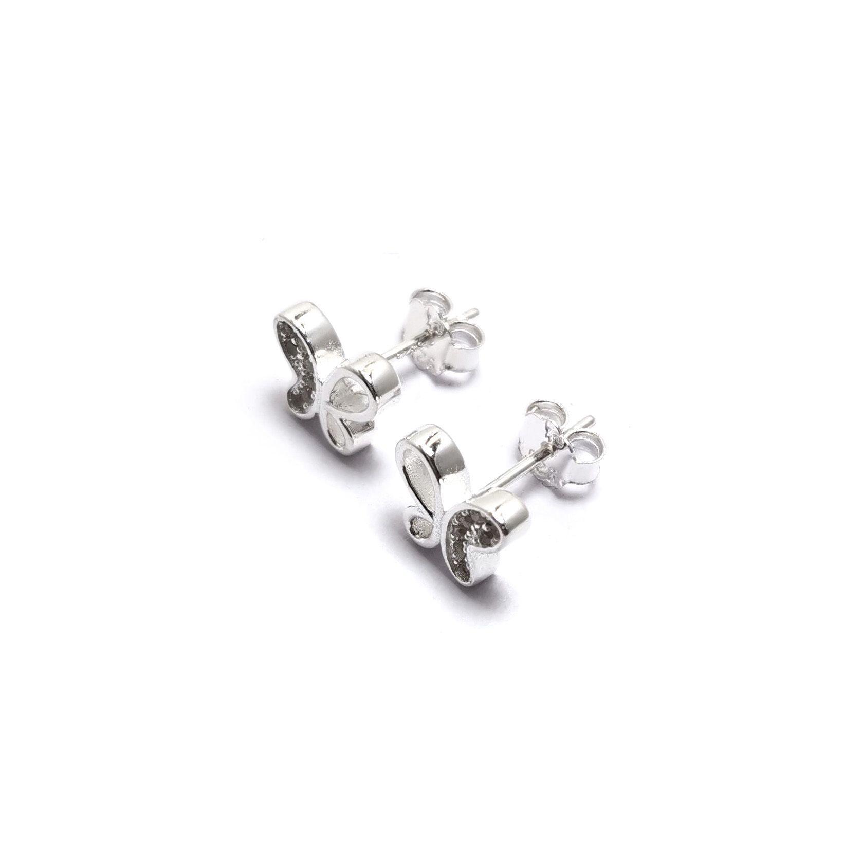 Aros Mariposa Mini Circón Plata Fina 925-2