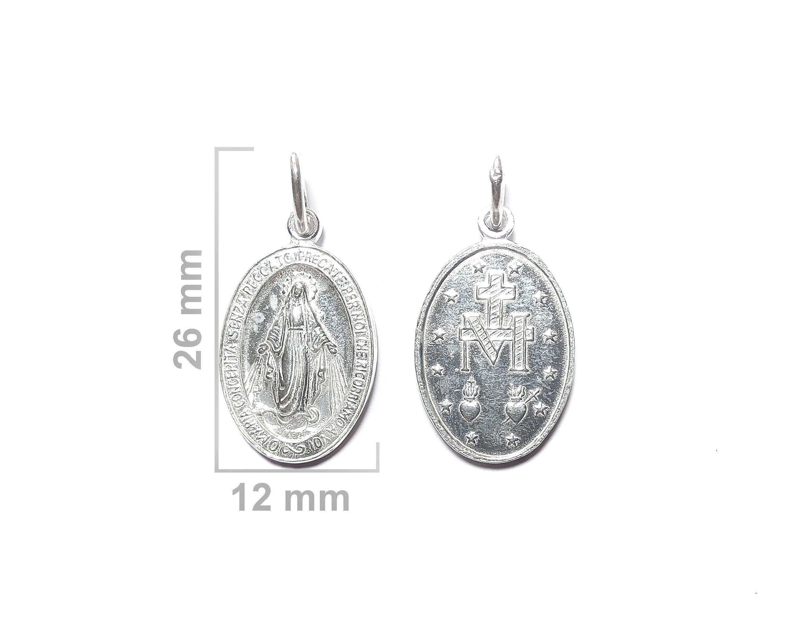 Colgante Medalla Virgen De Los Rayos 12x16mm Plata Fina 925-2
