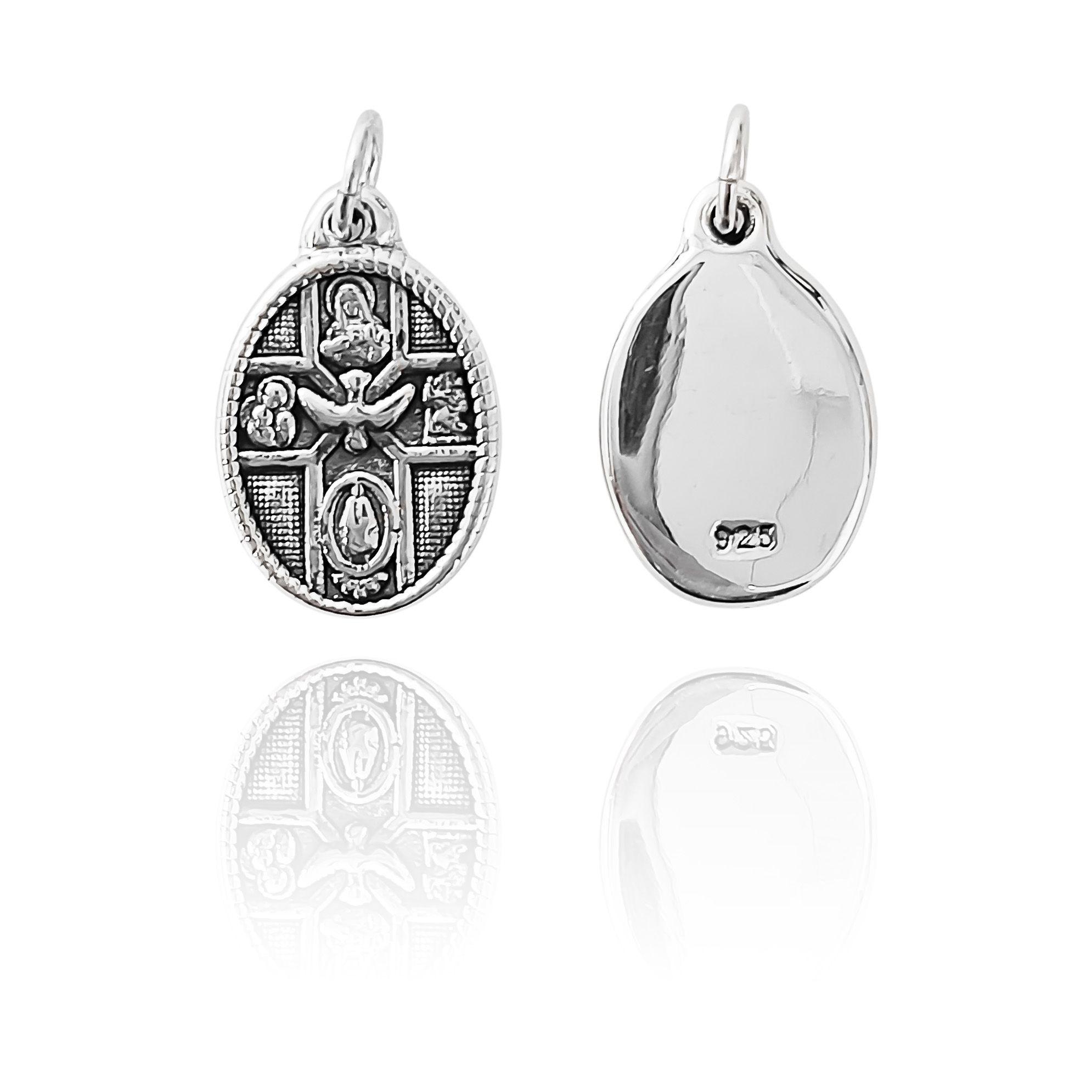Colgante Medalla Santisima Trinidad Plata Fina 925-1