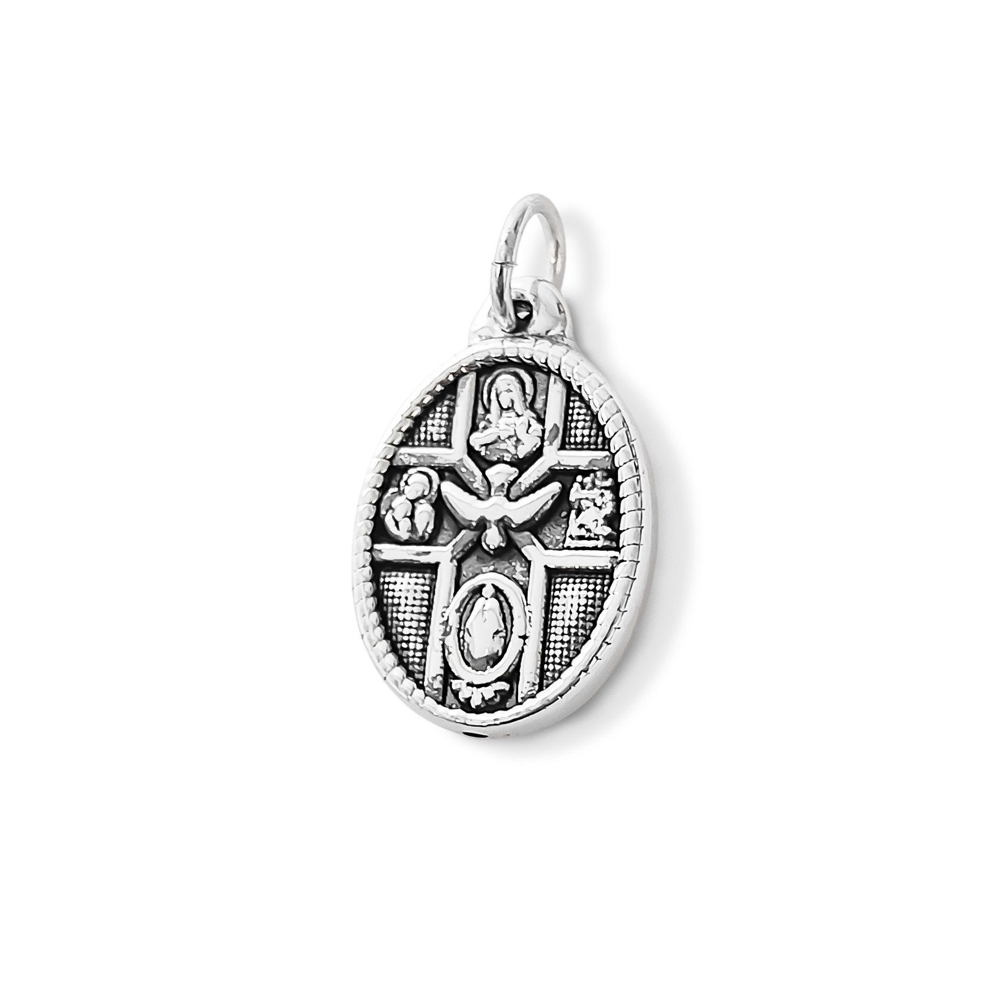 Colgante Medalla Santisima Trinidad Plata Fina 925-4