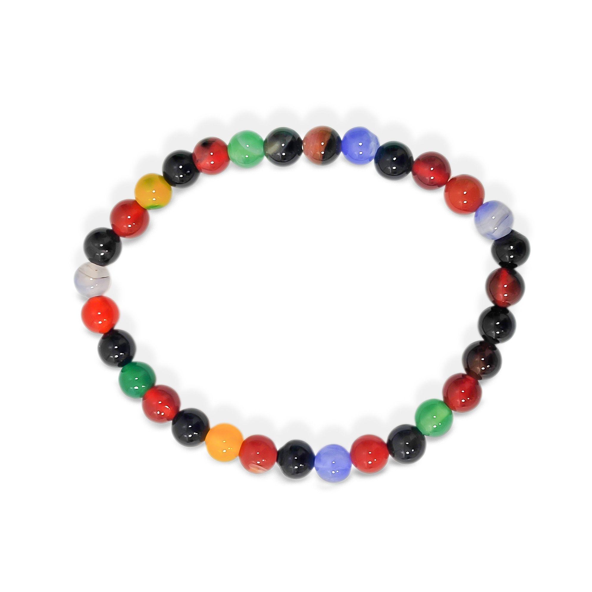 Pulsera Ágata Colores 6mm Elasticada-2